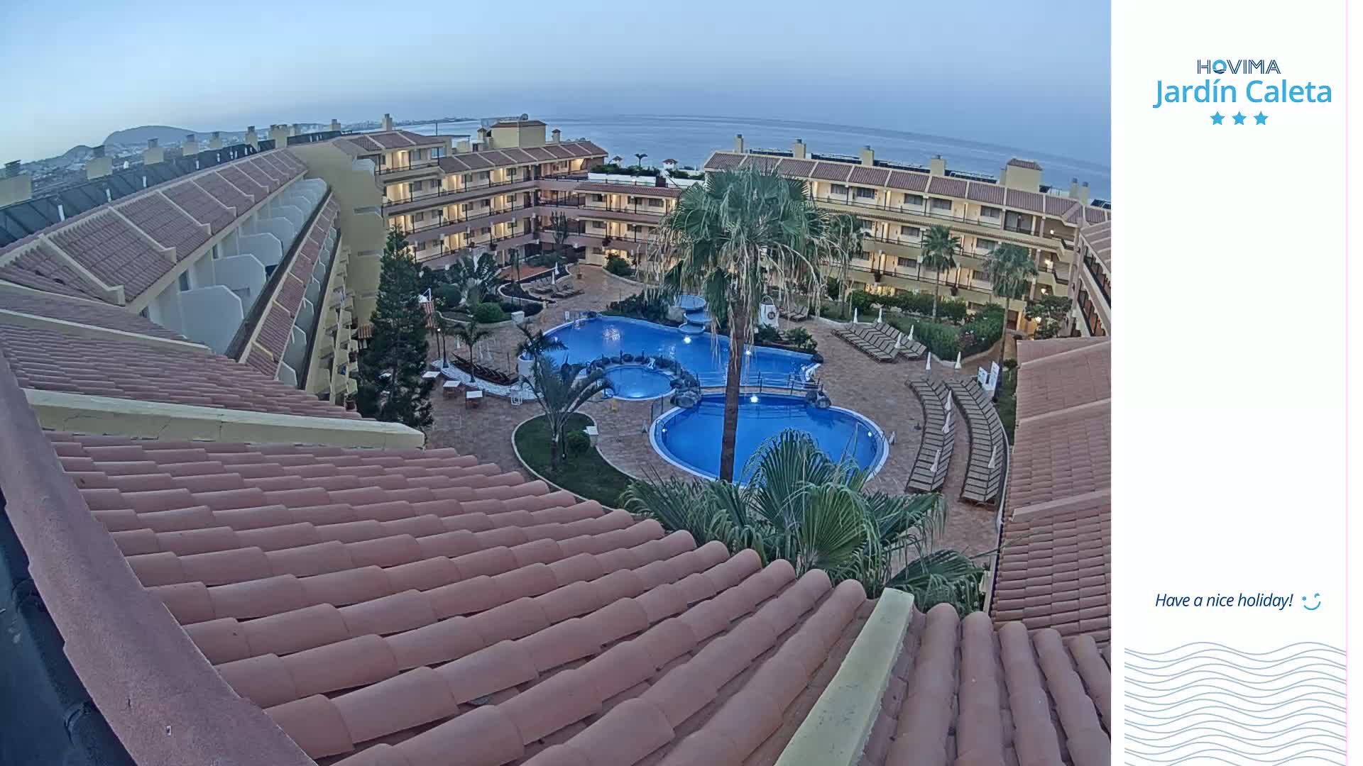 Hovima Jardín Caleta Hotel Skyline Live Cam , Adeje -  santa Cruz de Tenerife, Canary Islands, Spain