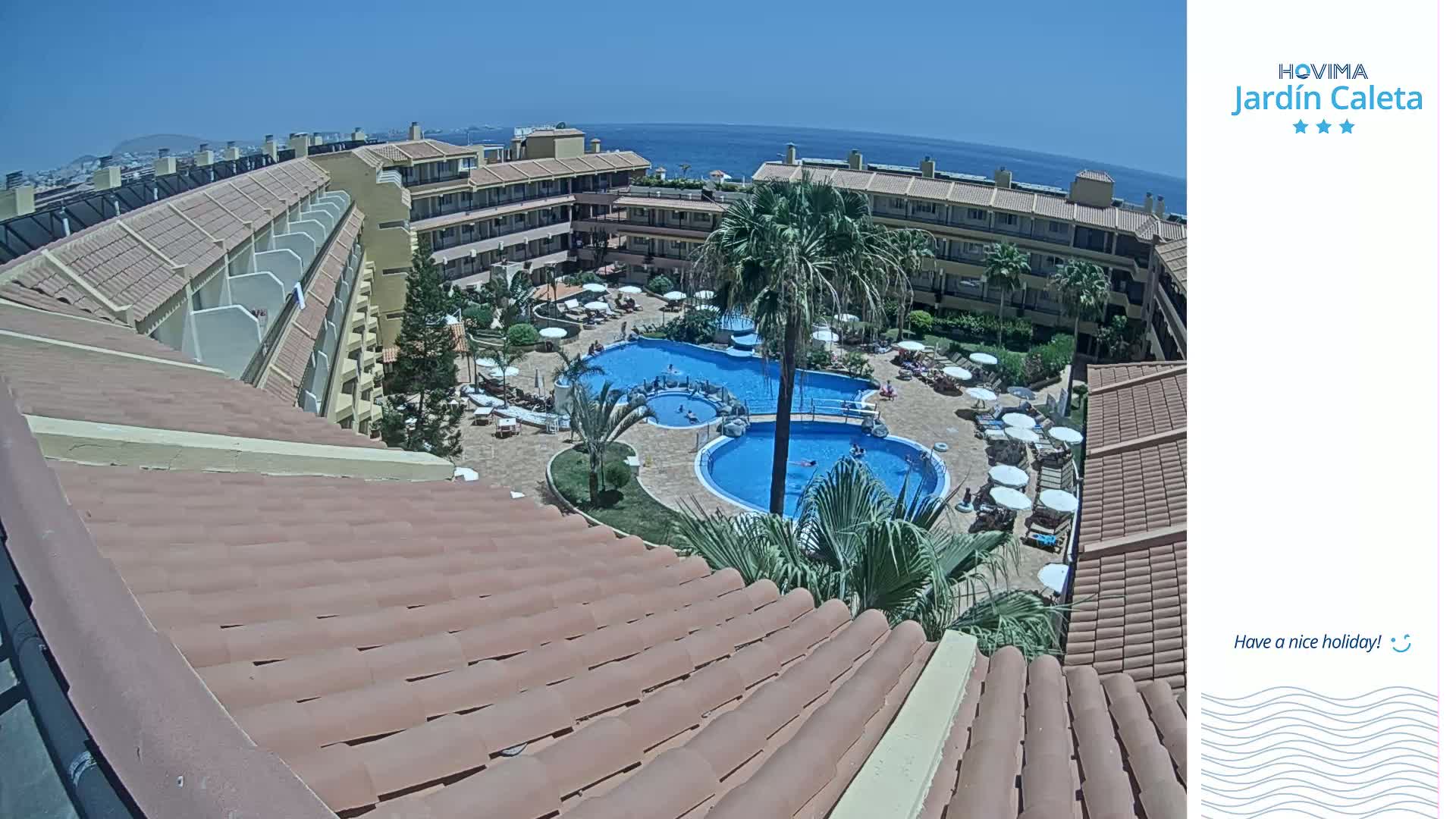 Hovima Jardín Caleta Hotel Skyline Live Cam , Adeje -  santa Cruz de Tenerife, Canary Islands, Spain