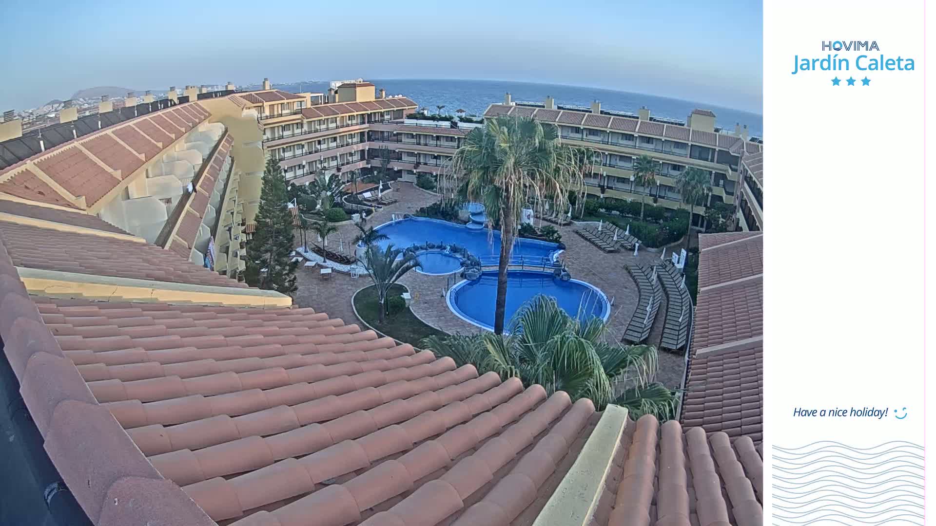 Hovima Jardín Caleta Hotel Skyline Live Cam , Adeje -  santa Cruz de Tenerife, Canary Islands, Spain
