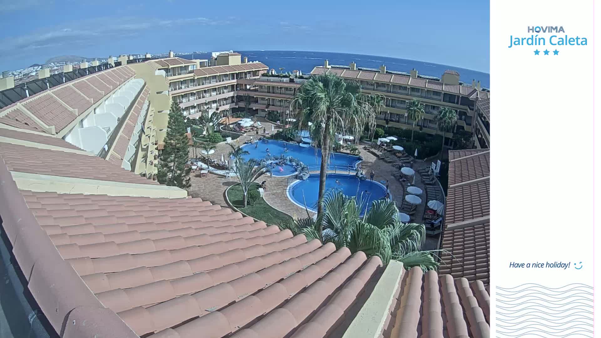 Hovima Jardín Caleta Hotel Skyline Live Cam , Adeje -  santa Cruz de Tenerife, Canary Islands, Spain