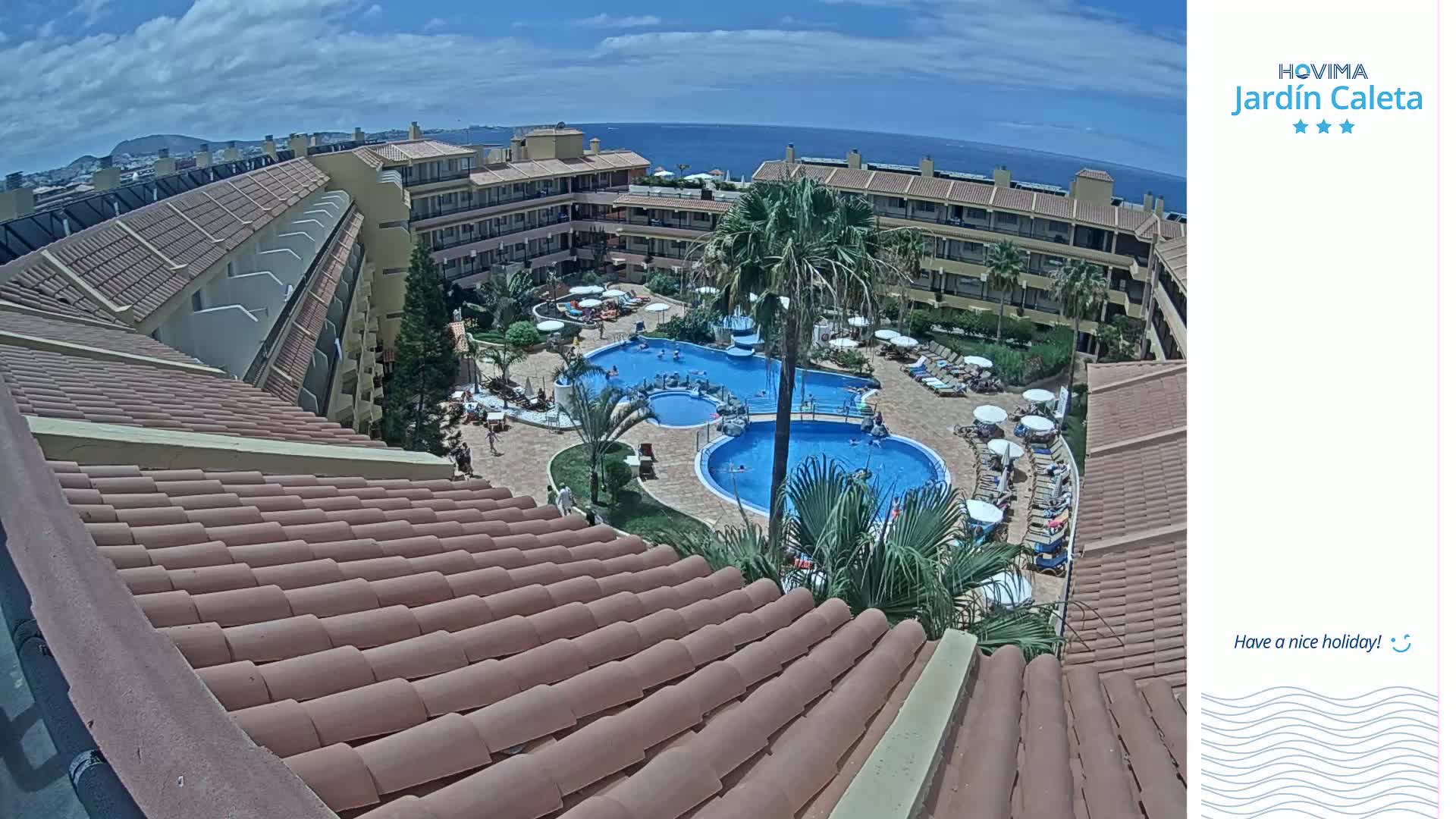 Hovima Jardín Caleta Hotel Skyline Live Cam , Adeje -  santa Cruz de Tenerife, Canary Islands, Spain
