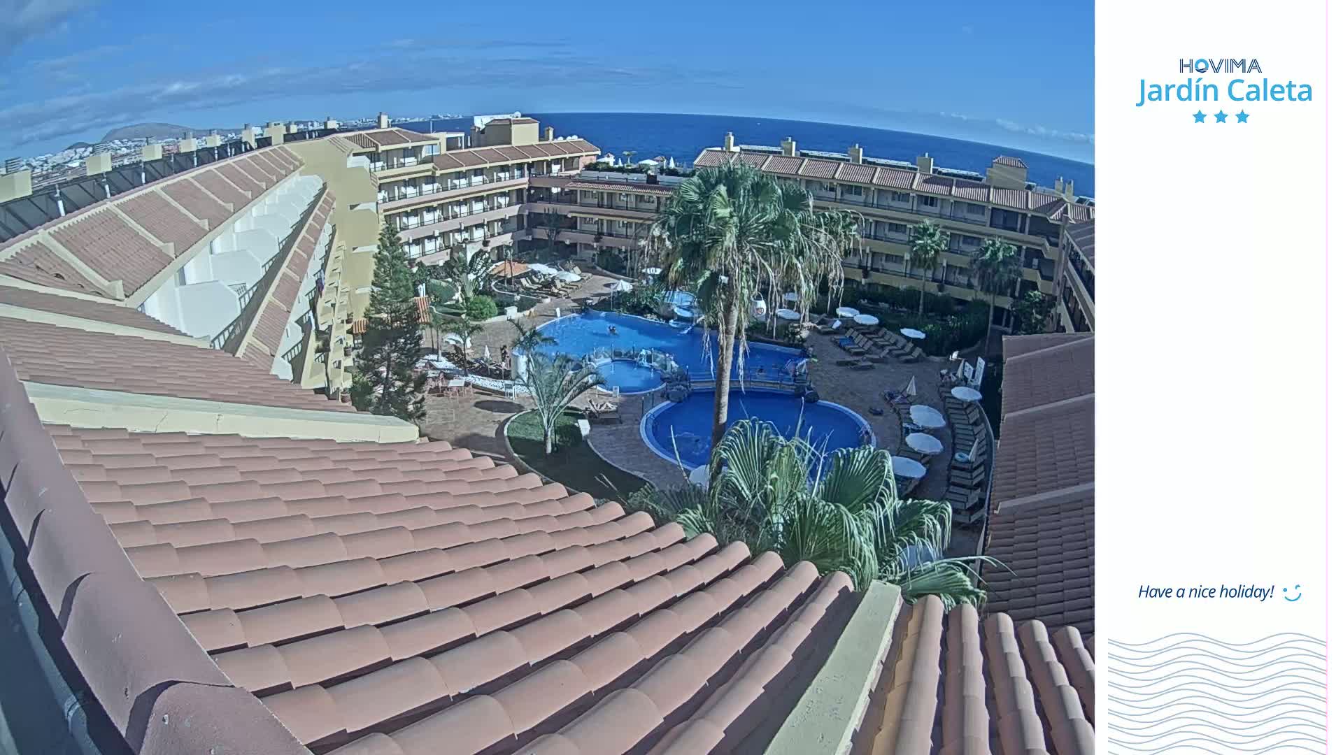 Hovima Jardín Caleta Hotel Skyline Live Cam , Adeje -  santa Cruz de Tenerife, Canary Islands, Spain