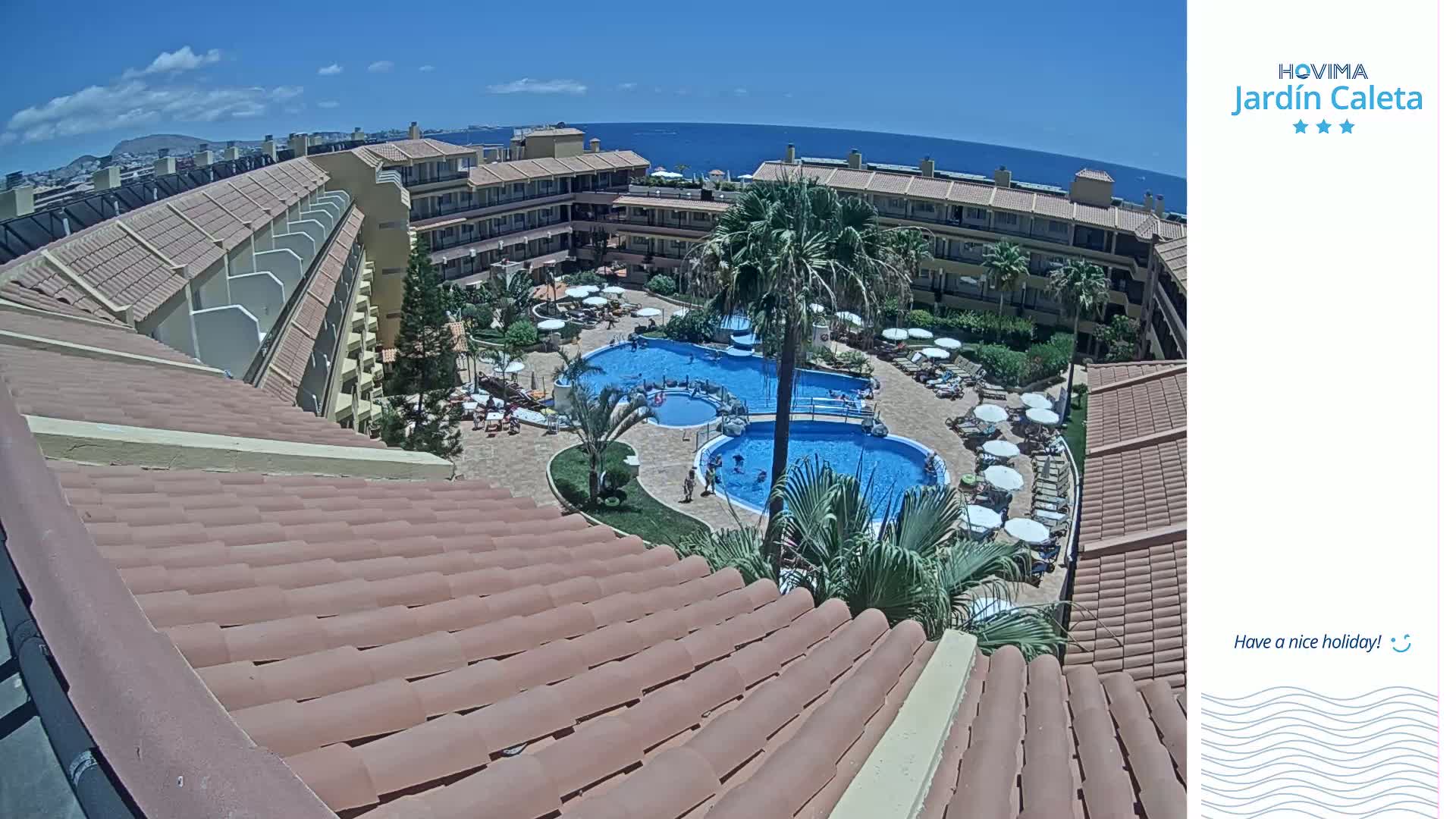 Hovima Jardín Caleta Hotel Skyline Live Cam , Adeje -  santa Cruz de Tenerife, Canary Islands, Spain