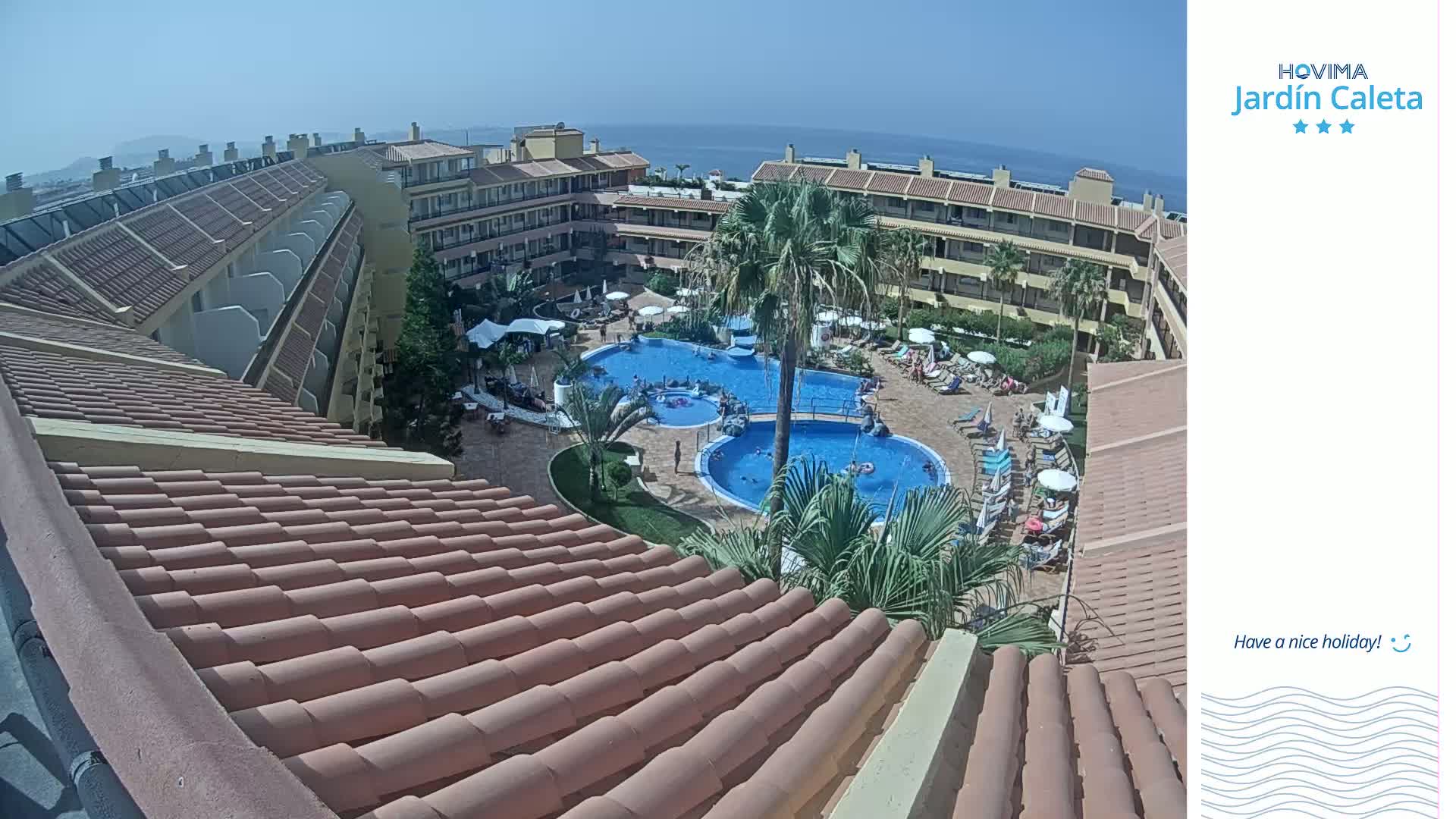 Hovima Jardín Caleta Hotel Skyline Live Cam , Adeje -  santa Cruz de Tenerife, Canary Islands, Spain