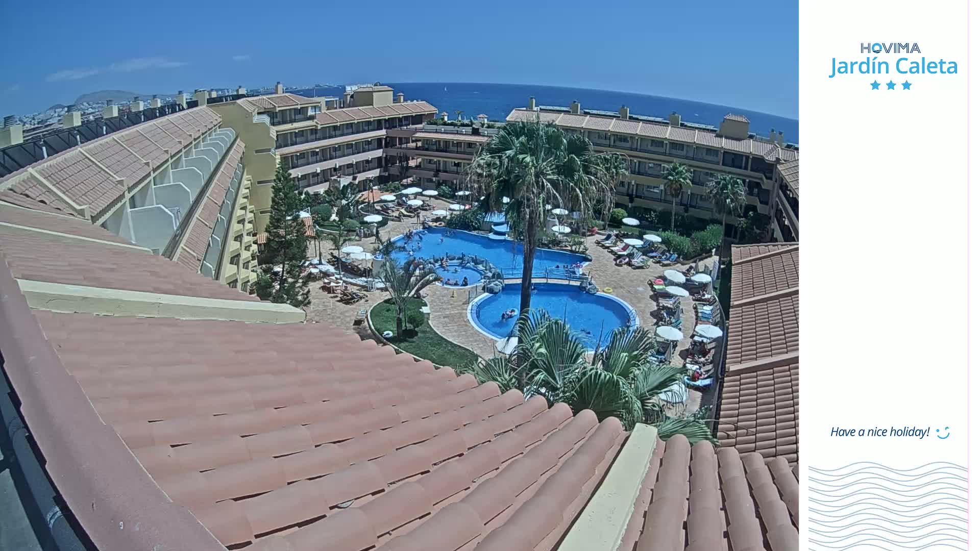 Hovima Jardín Caleta Hotel Skyline Live Cam , Adeje -  santa Cruz de Tenerife, Canary Islands, Spain