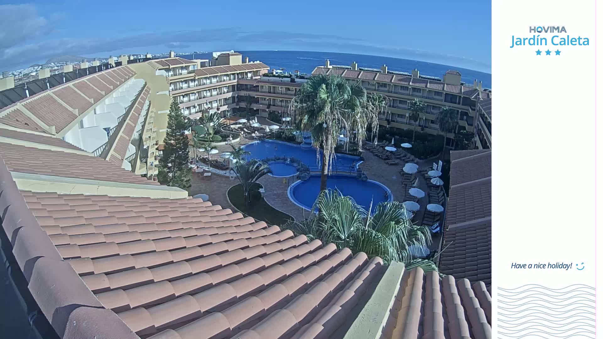 Hovima Jardín Caleta Hotel Skyline Live Cam , Adeje -  santa Cruz de Tenerife, Canary Islands, Spain