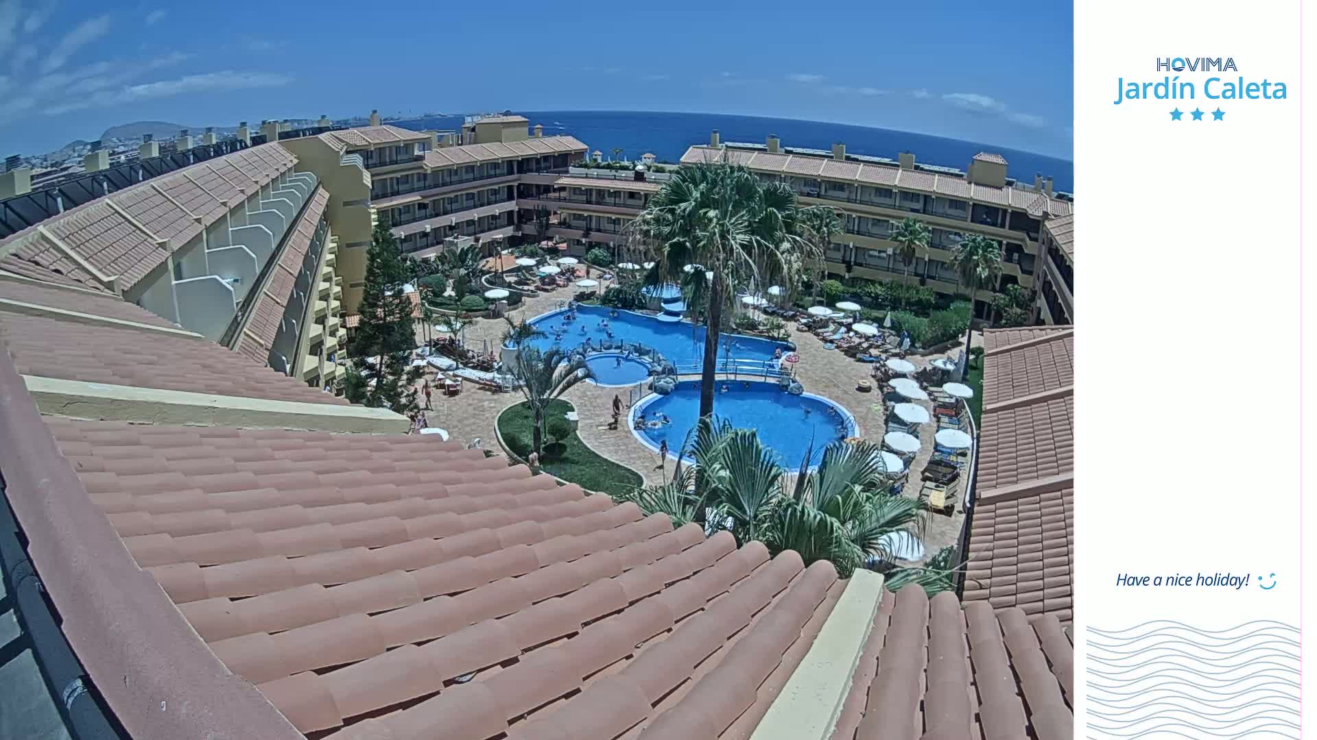 Hovima Jardín Caleta Hotel Skyline Live Cam , Adeje -  santa Cruz de Tenerife, Canary Islands, Spain