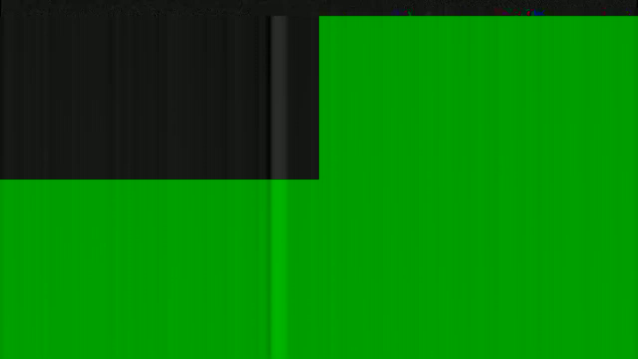 The image shows a mostly green screen with a smaller dark gray section at the top.