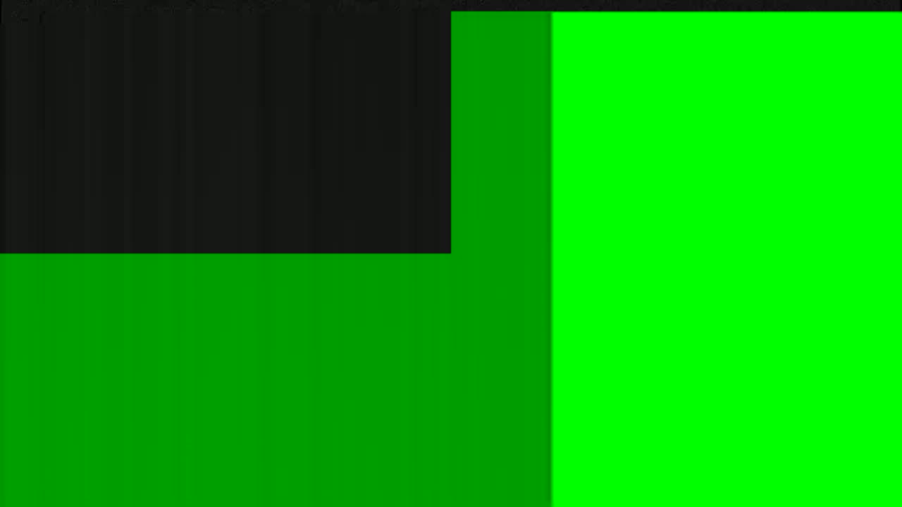 The image shows a dark gray-black area next to two bright green areas.
