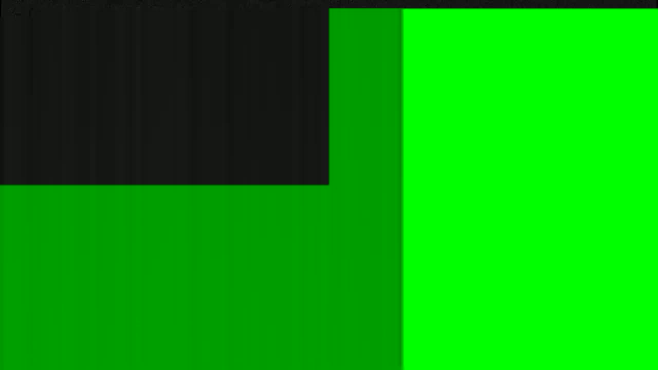 The image shows a black rectangle next to two bright green rectangles.