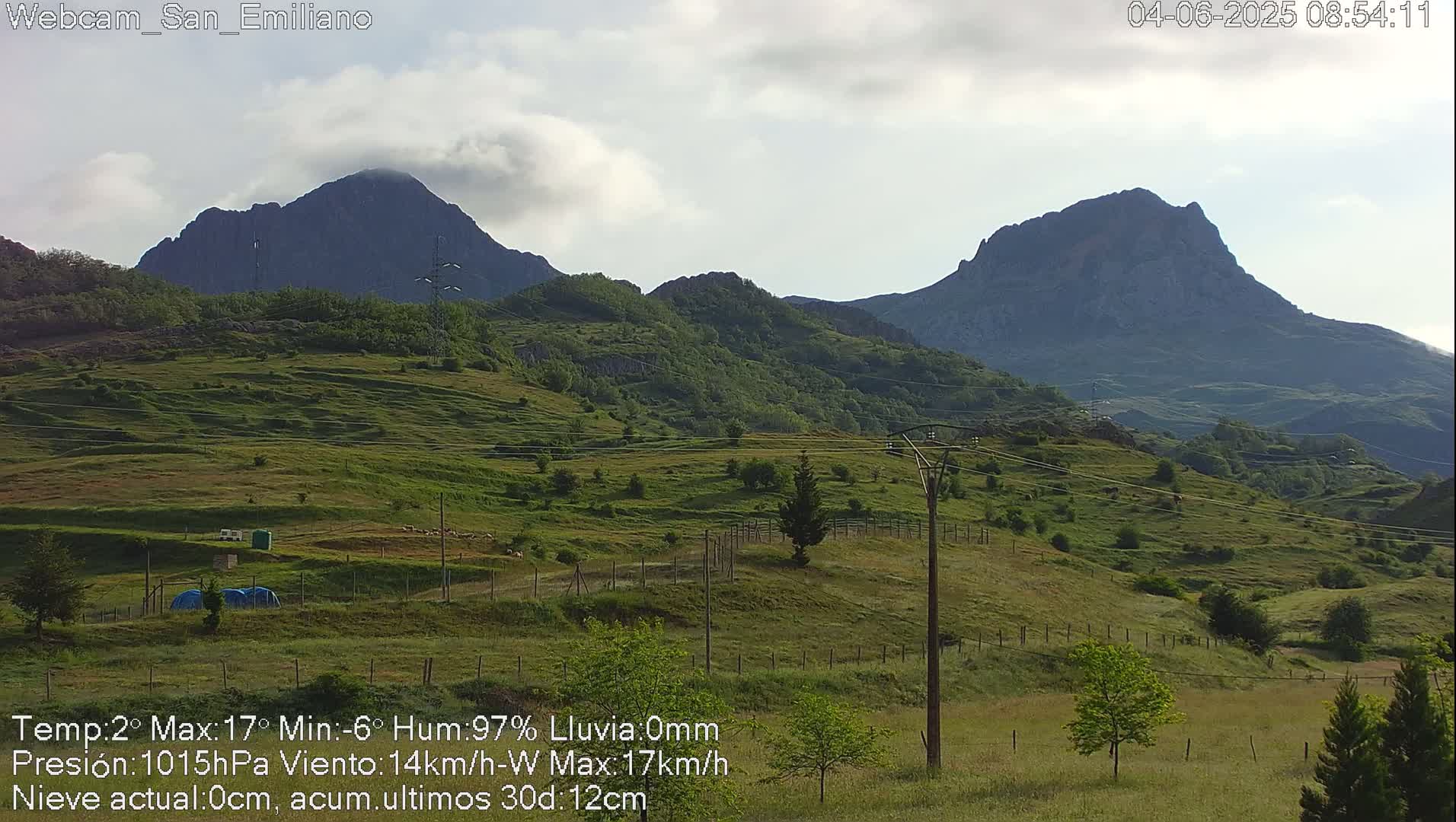 Peña Ubiña (Ubina Mount Peaks) From Babia  Panaromic Live Cam - León, Castile&Leon, Spain