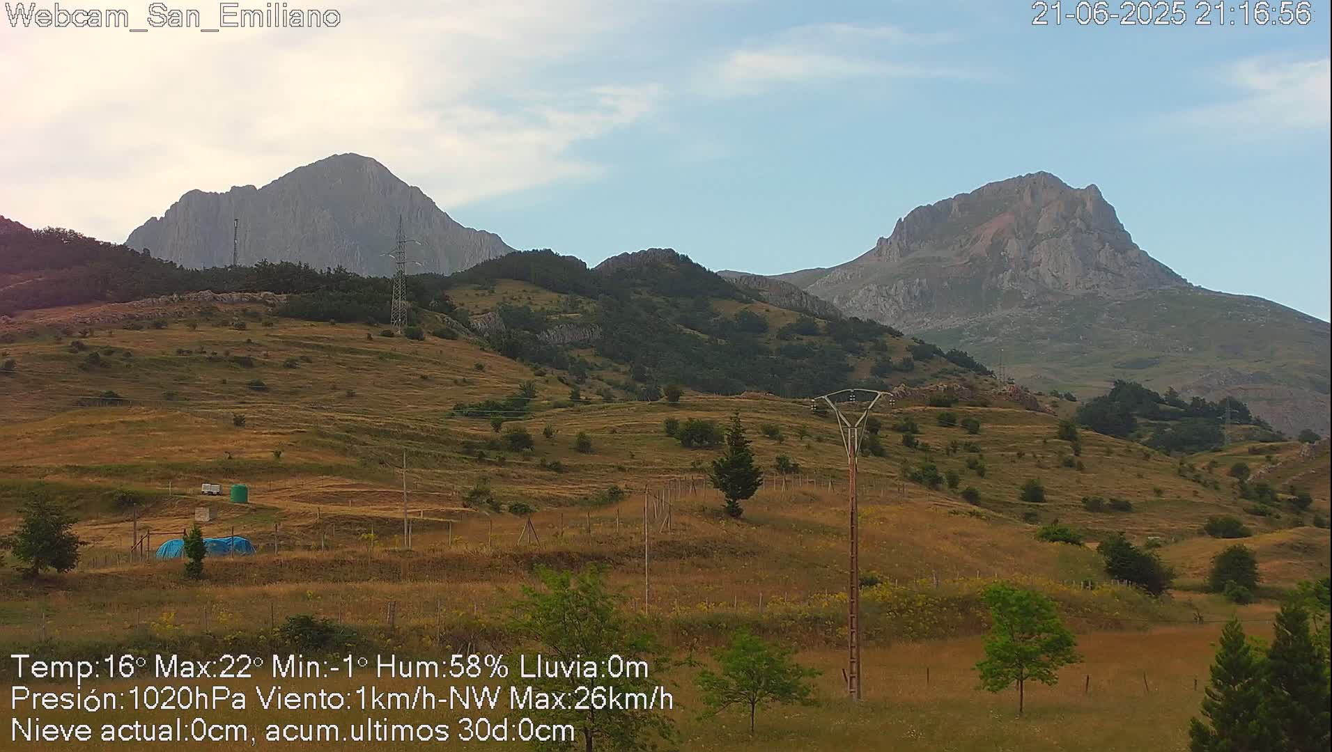 Peña Ubiña (Ubina Mount Peaks) From Babia  Panaromic Live Cam - León, Castile&Leon, Spain