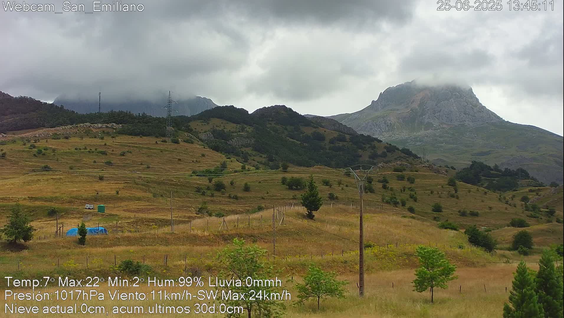 Peña Ubiña (Ubina Mount Peaks) From Babia  Panaromic Live Cam - León, Castile&Leon, Spain