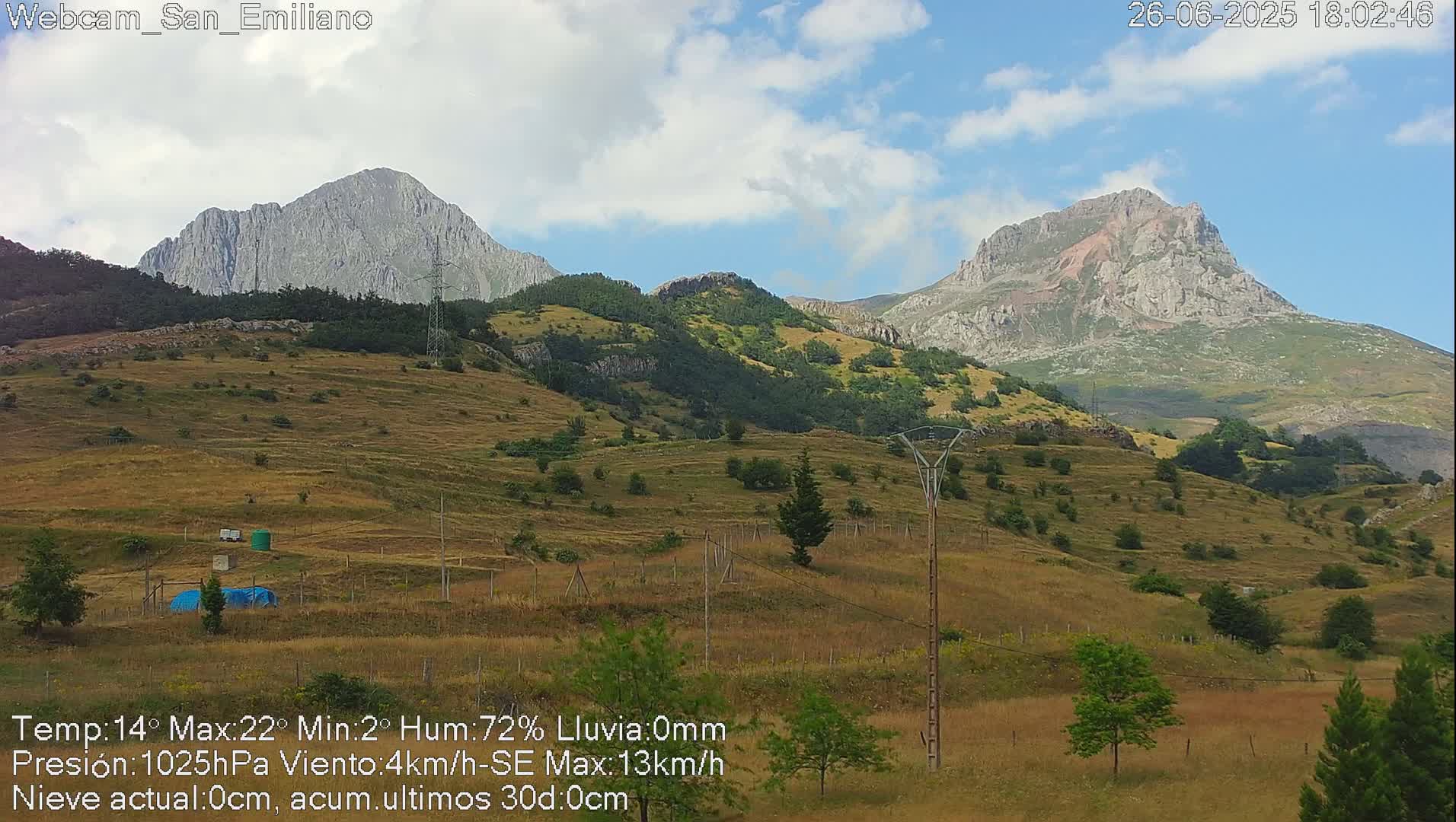 Peña Ubiña (Ubina Mount Peaks) From Babia  Panaromic Live Cam - León, Castile&Leon, Spain