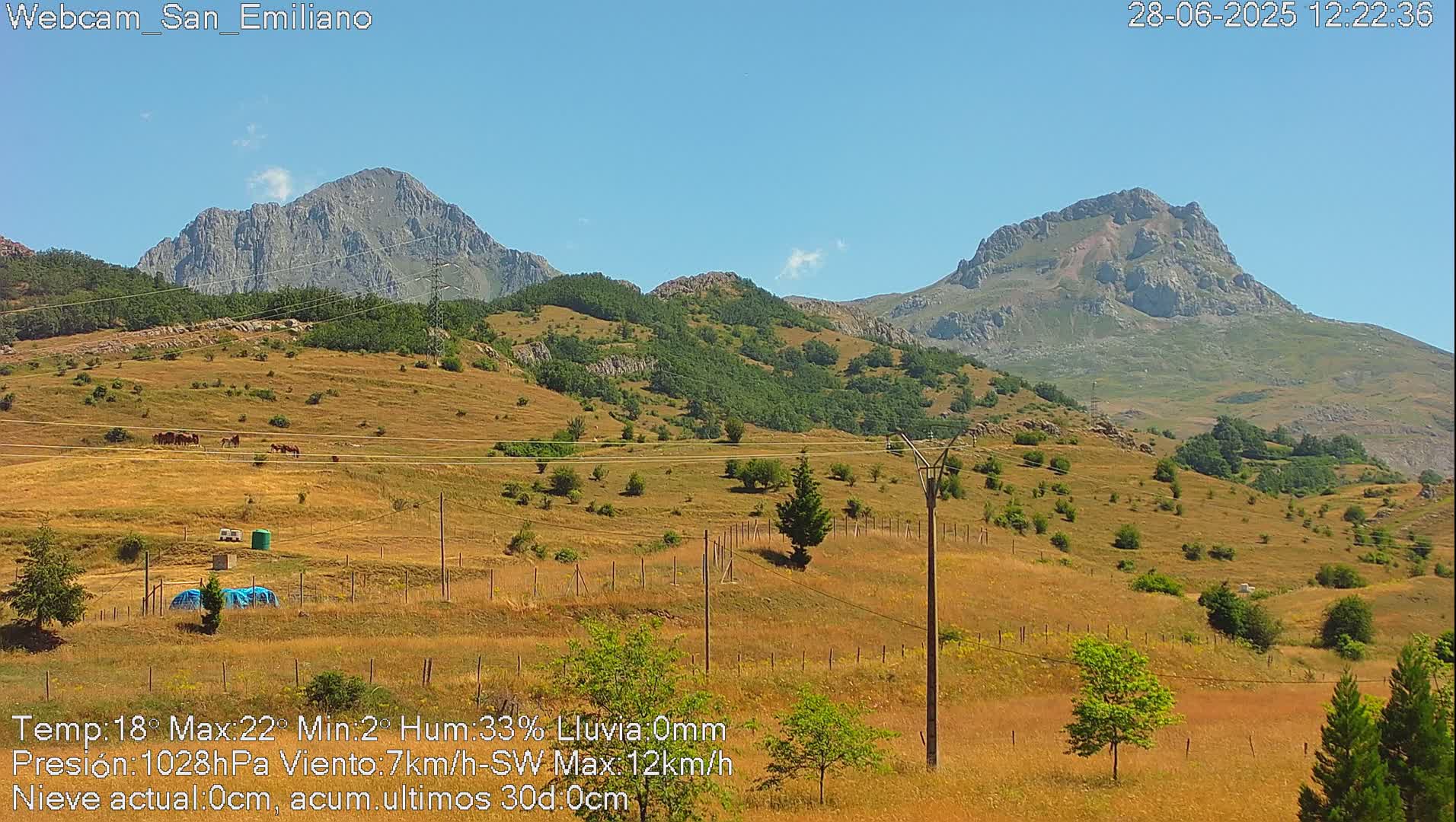 Peña Ubiña (Ubina Mount Peaks) From Babia  Panaromic Live Cam - León, Castile&Leon, Spain