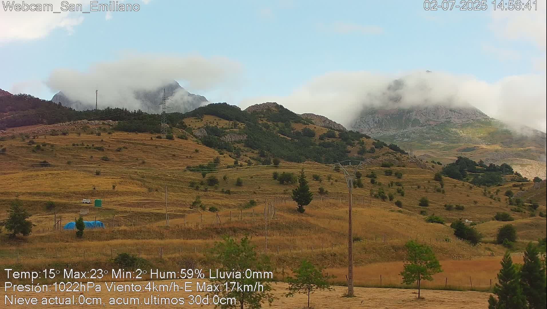 Peña Ubiña (Ubina Mount Peaks) From Babia  Panaromic Live Cam - León, Castile&Leon, Spain