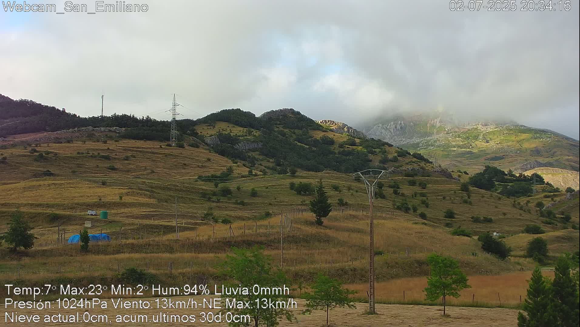 Peña Ubiña (Ubina Mount Peaks) From Babia  Panaromic Live Cam - León, Castile&Leon, Spain
