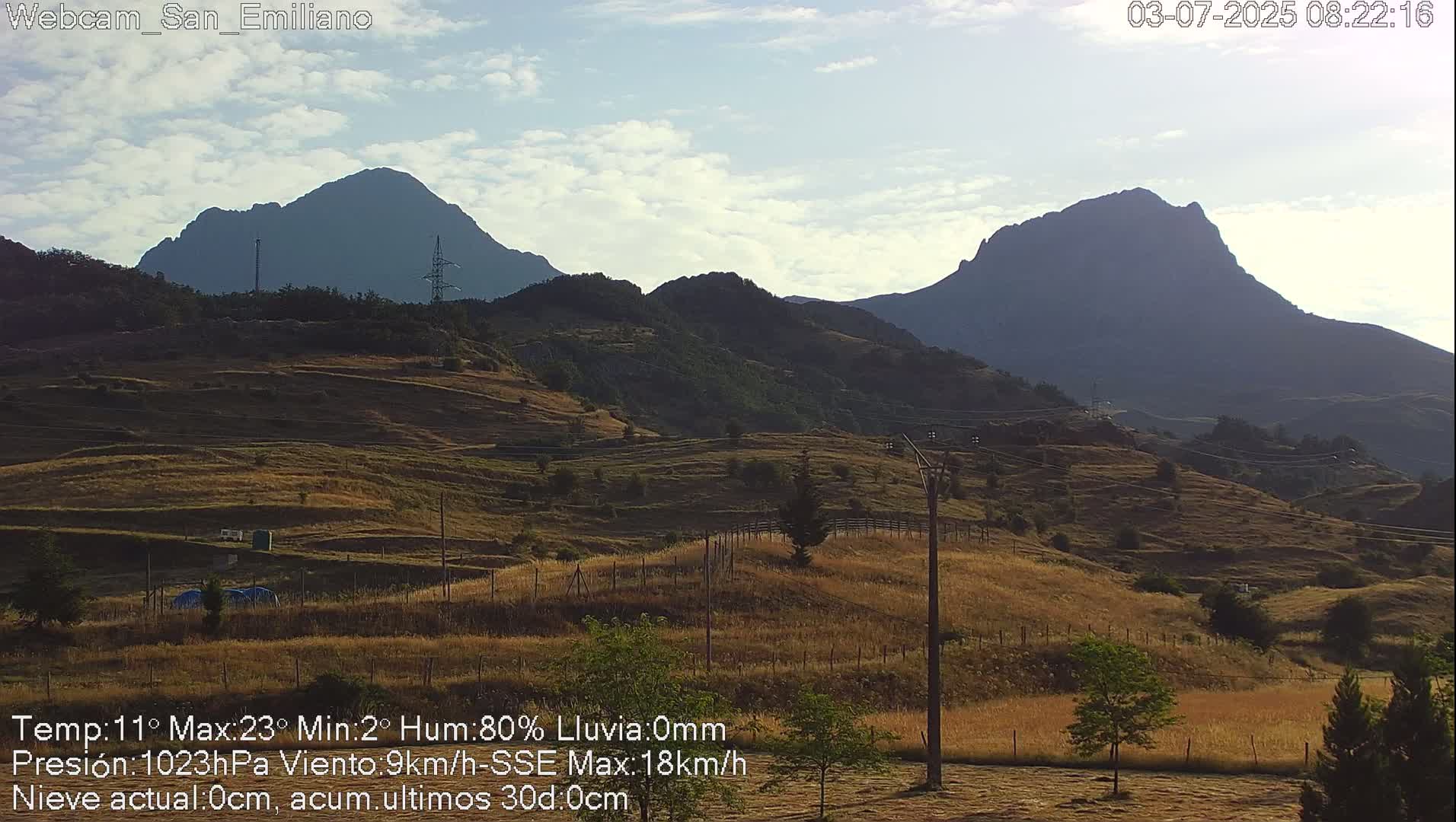 Peña Ubiña (Ubina Mount Peaks) From Babia  Panaromic Live Cam - León, Castile&Leon, Spain