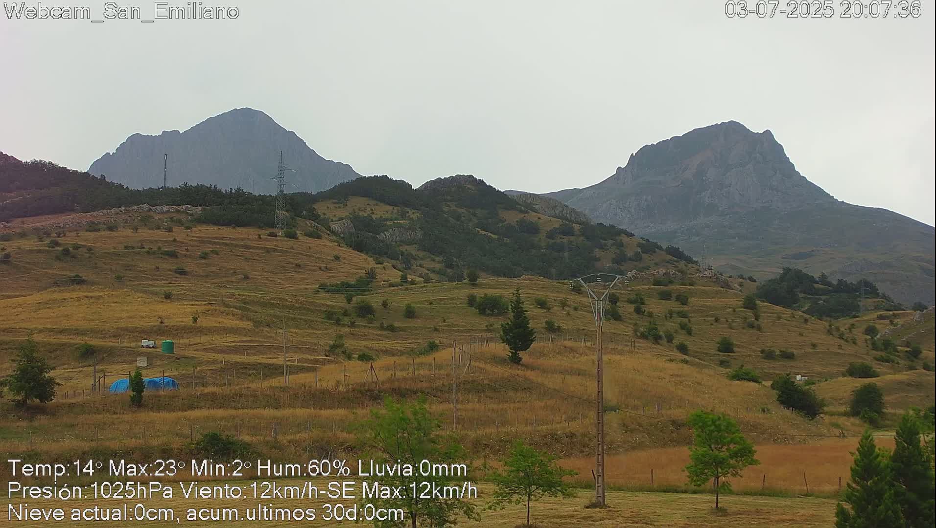Peña Ubiña (Ubina Mount Peaks) From Babia  Panaromic Live Cam - León, Castile&Leon, Spain