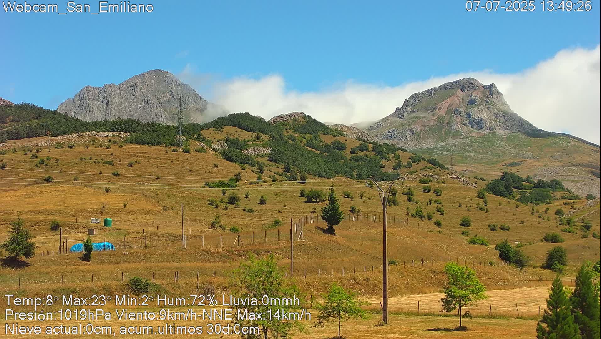 Peña Ubiña (Ubina Mount Peaks) From Babia  Panaromic Live Cam - León, Castile&Leon, Spain