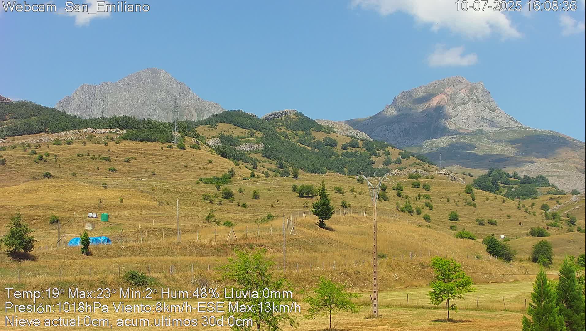 Peña Ubiña (Ubina Mount Peaks) From Babia  Panaromic Live Cam - León, Castile&Leon, Spain