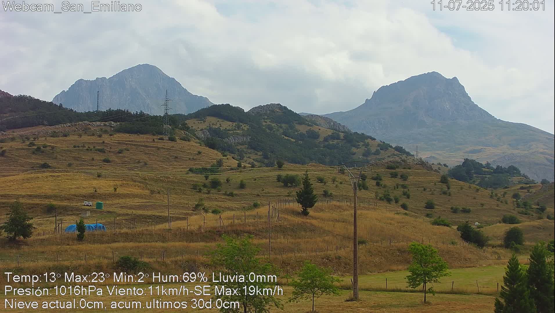 Peña Ubiña (Ubina Mount Peaks) From Babia  Panaromic Live Cam - León, Castile&Leon, Spain