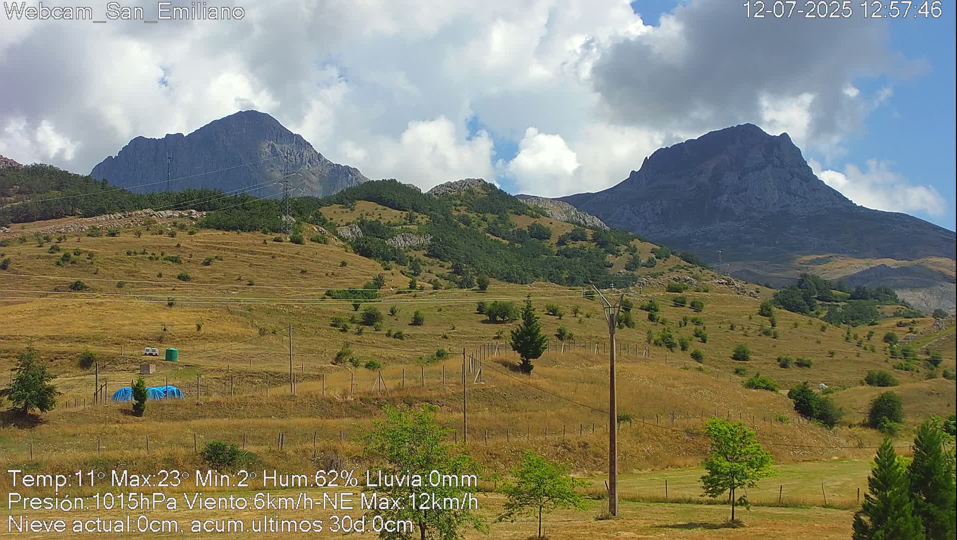 Peña Ubiña (Ubina Mount Peaks) From Babia  Panaromic Live Cam - León, Castile&Leon, Spain