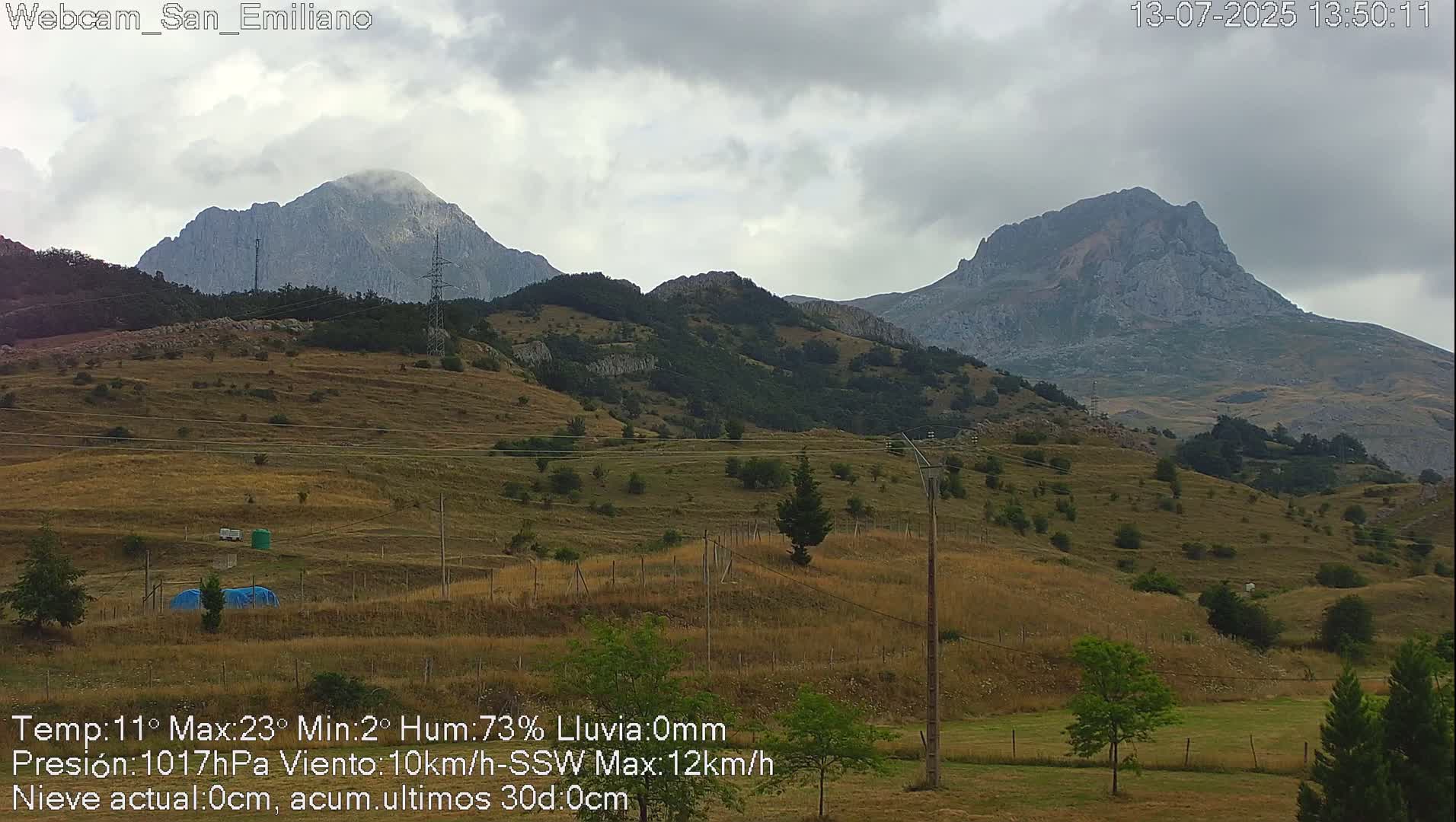 Peña Ubiña (Ubina Mount Peaks) From Babia  Panaromic Live Cam - León, Castile&Leon, Spain