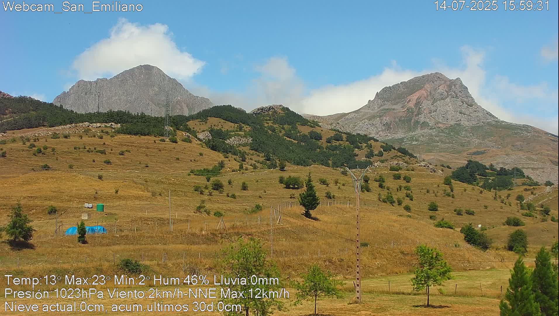 Peña Ubiña (Ubina Mount Peaks) From Babia  Panaromic Live Cam - León, Castile&Leon, Spain