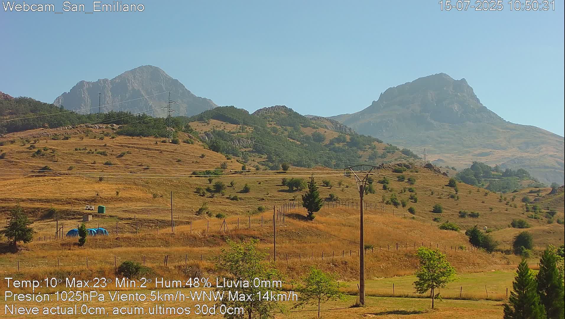 Peña Ubiña (Ubina Mount Peaks) From Babia  Panaromic Live Cam - León, Castile&Leon, Spain