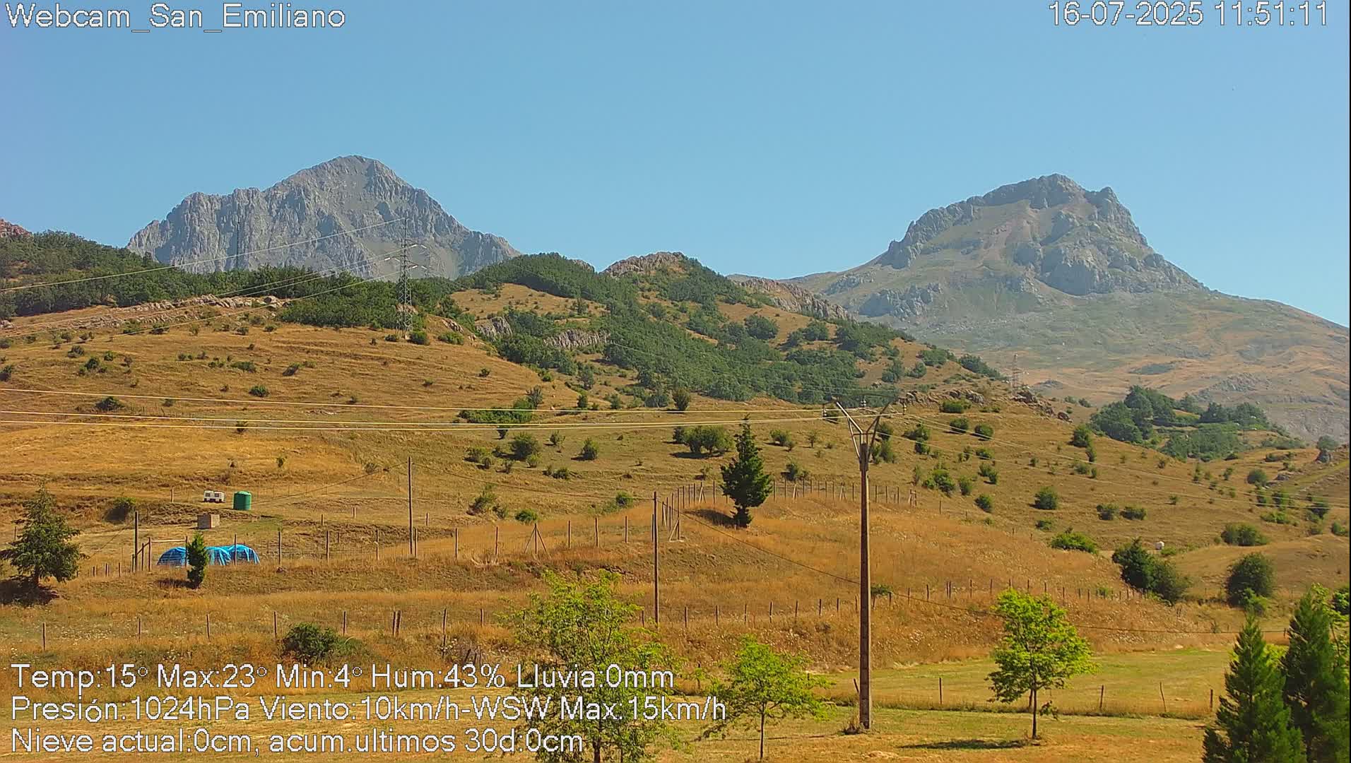Peña Ubiña (Ubina Mount Peaks) From Babia  Panaromic Live Cam - León, Castile&Leon, Spain