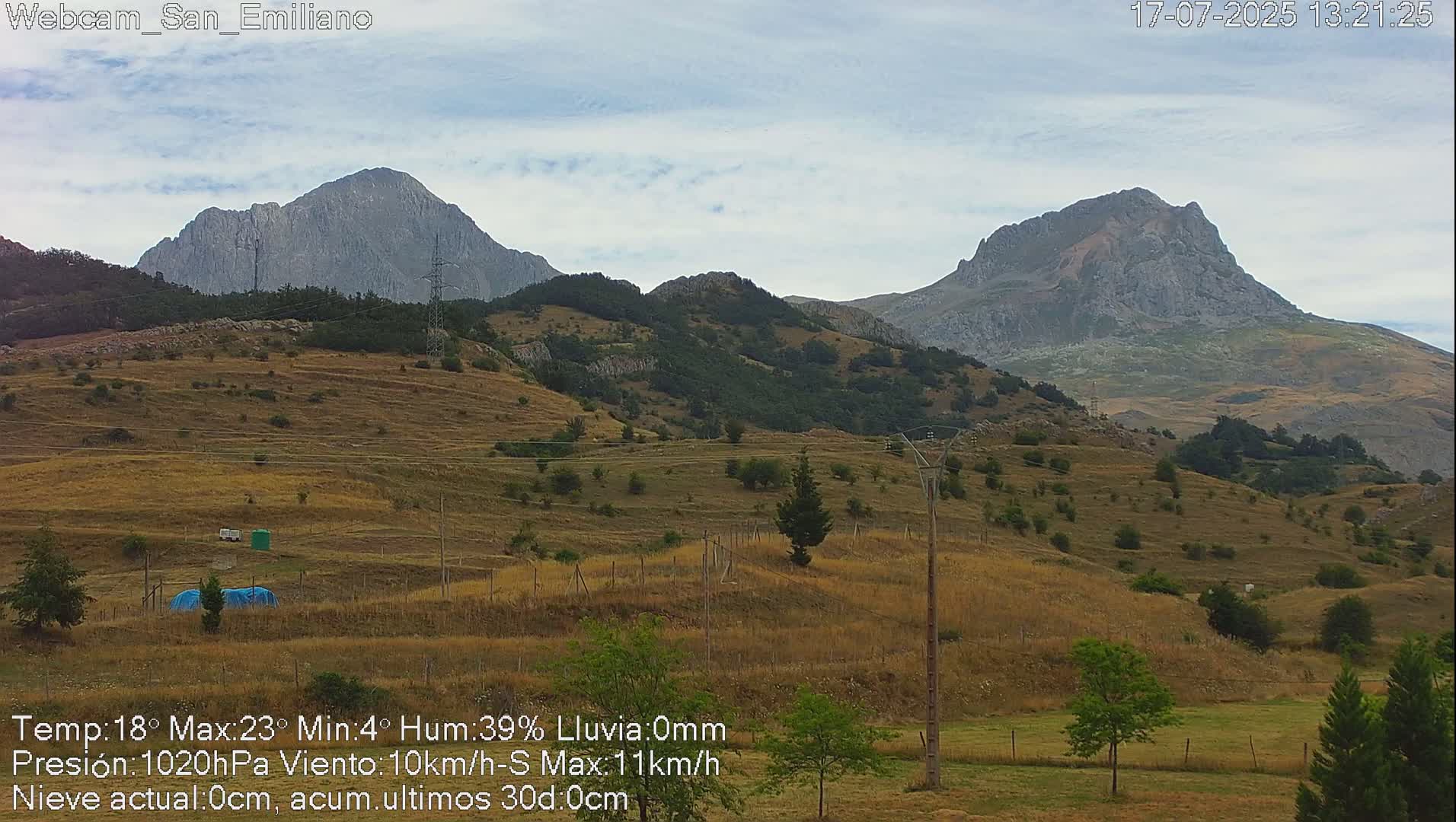 Peña Ubiña (Ubina Mount Peaks) From Babia  Panaromic Live Cam - León, Castile&Leon, Spain