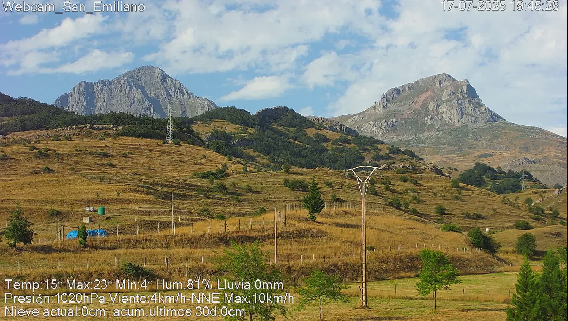 Peña Ubiña (Ubina Mount Peaks) From Babia  Panaromic Live Cam - León, Castile&Leon, Spain