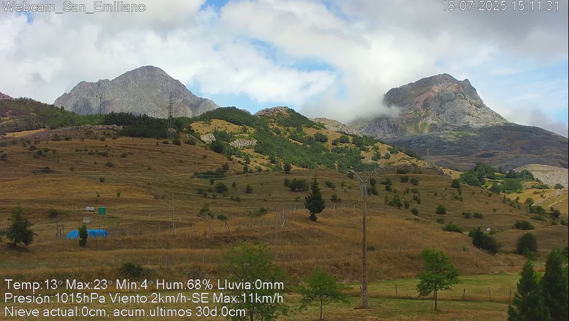 Peña Ubiña (Ubina Mount Peaks) From Babia  Panaromic Live Cam - León, Castile&Leon, Spain