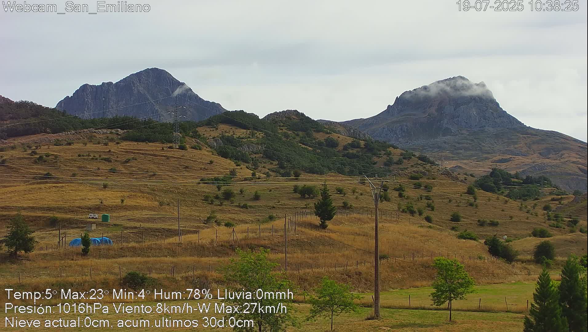 Peña Ubiña (Ubina Mount Peaks) From Babia  Panaromic Live Cam - León, Castile&Leon, Spain