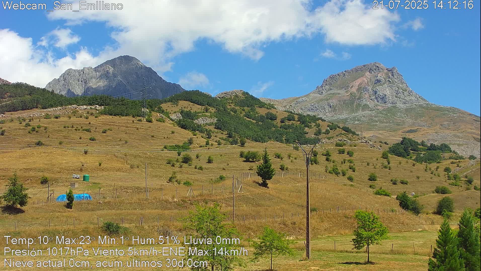 Peña Ubiña (Ubina Mount Peaks) From Babia  Panaromic Live Cam - León, Castile&Leon, Spain