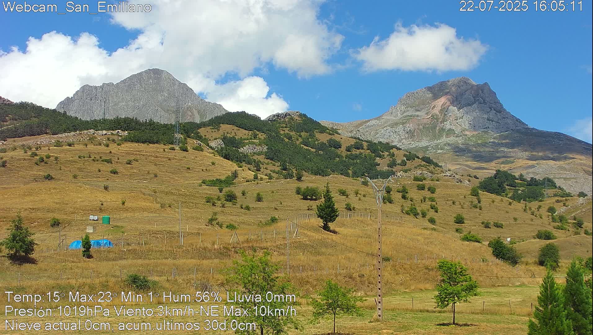 Peña Ubiña (Ubina Mount Peaks) From Babia  Panaromic Live Cam - León, Castile&Leon, Spain