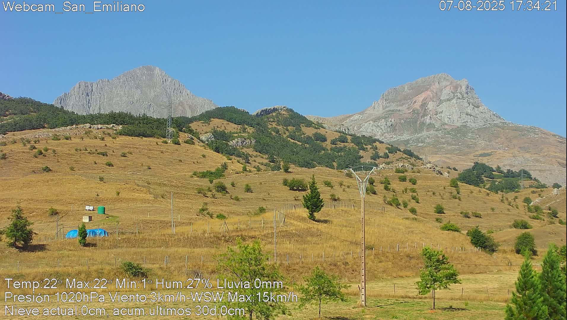 Peña Ubiña (Ubina Mount Peaks) From Babia  Panaromic Live Cam - León, Castile&Leon, Spain