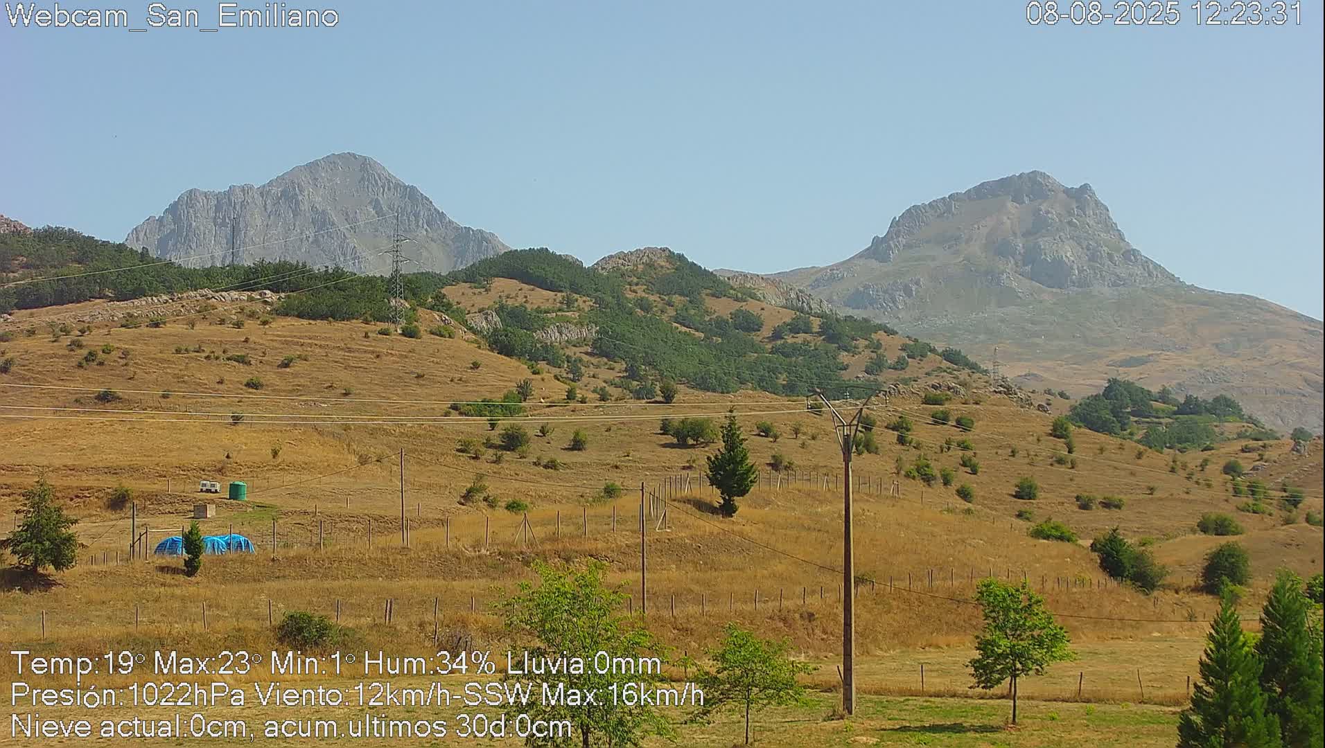 Peña Ubiña (Ubina Mount Peaks) From Babia  Panaromic Live Cam - León, Castile&Leon, Spain