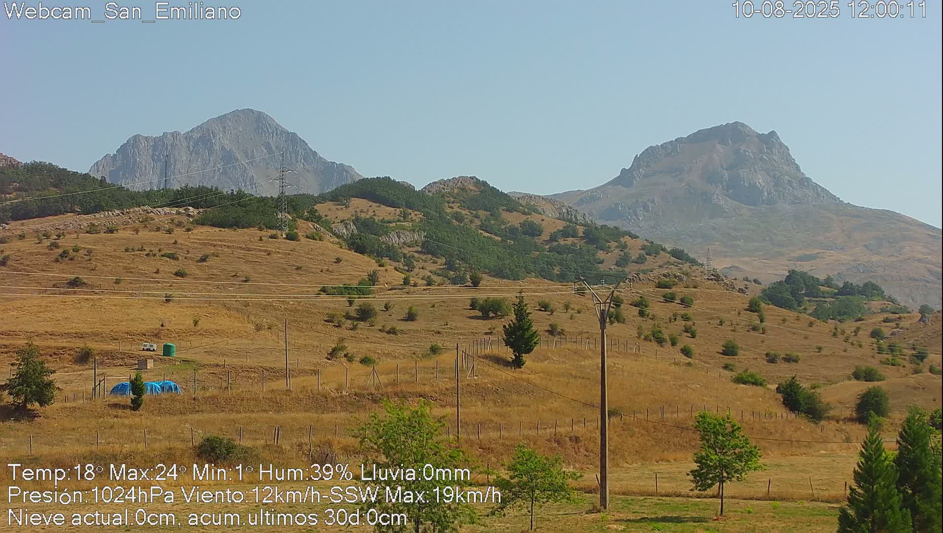 Peña Ubiña (Ubina Mount Peaks) From Babia  Panaromic Live Cam - León, Castile&Leon, Spain