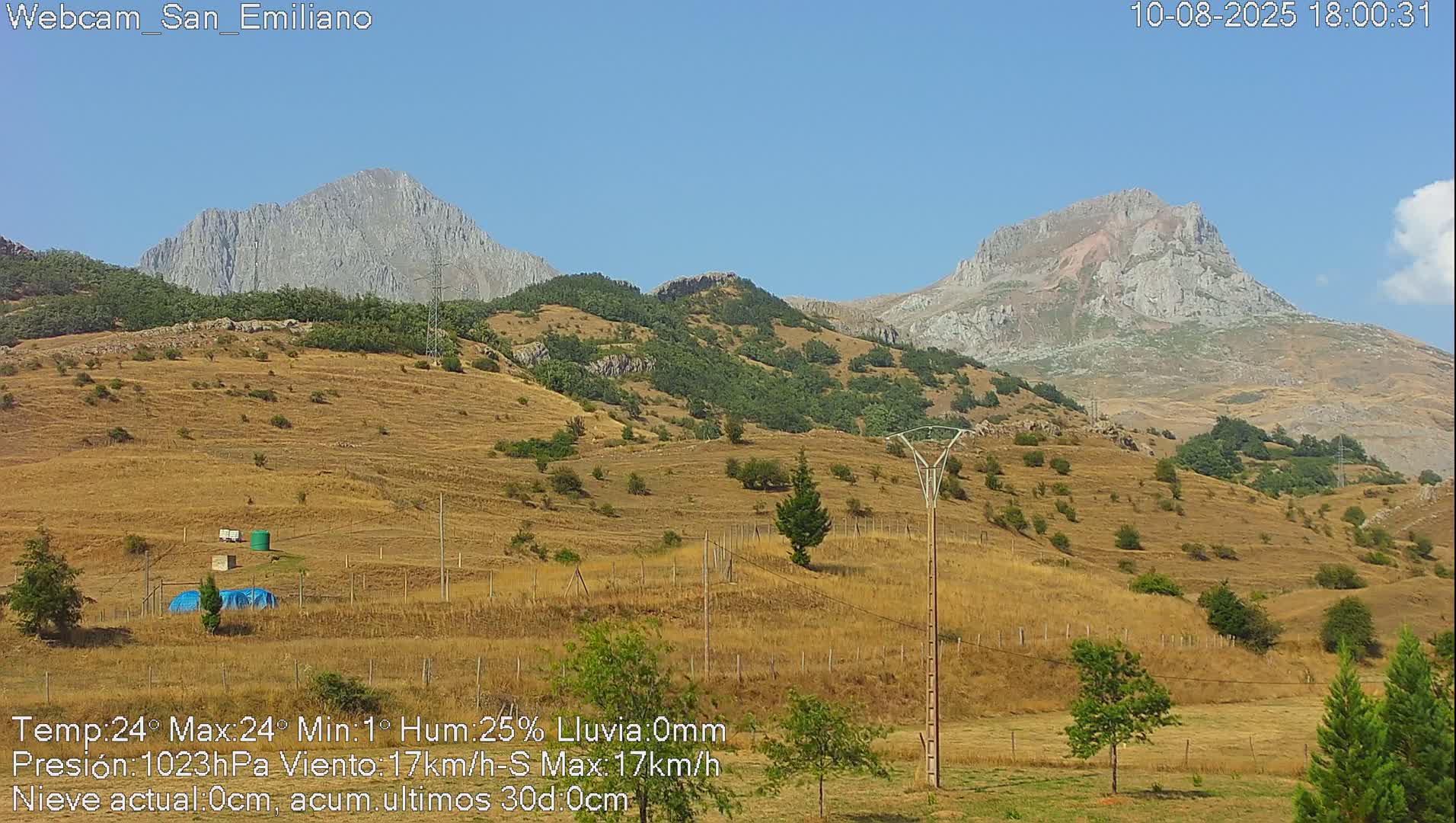 Peña Ubiña (Ubina Mount Peaks) From Babia  Panaromic Live Cam - León, Castile&Leon, Spain
