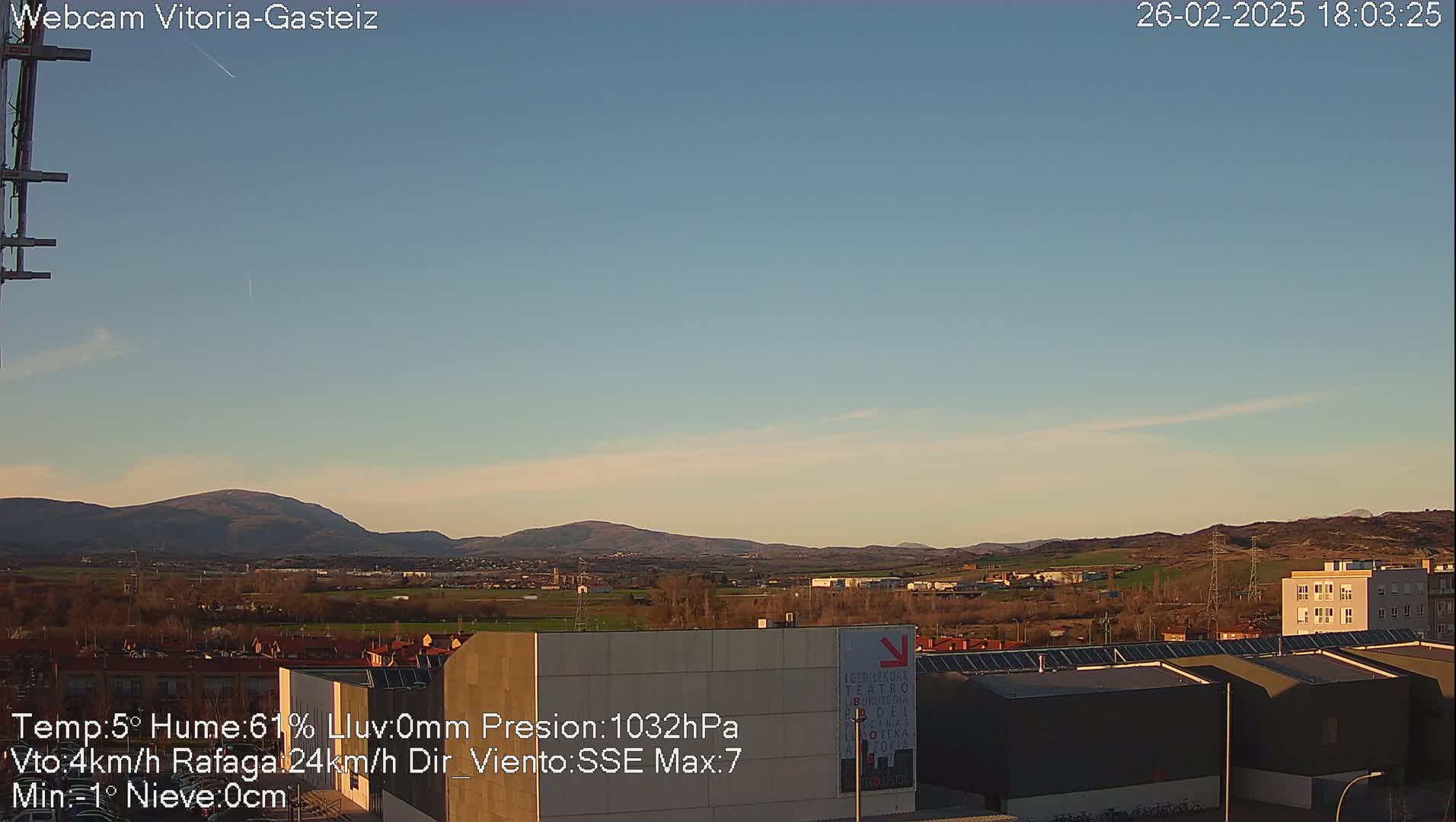  Gorbea Mount & Plain from Vitoria-Gasteiz Live Cam - Araba, Basque, Spain