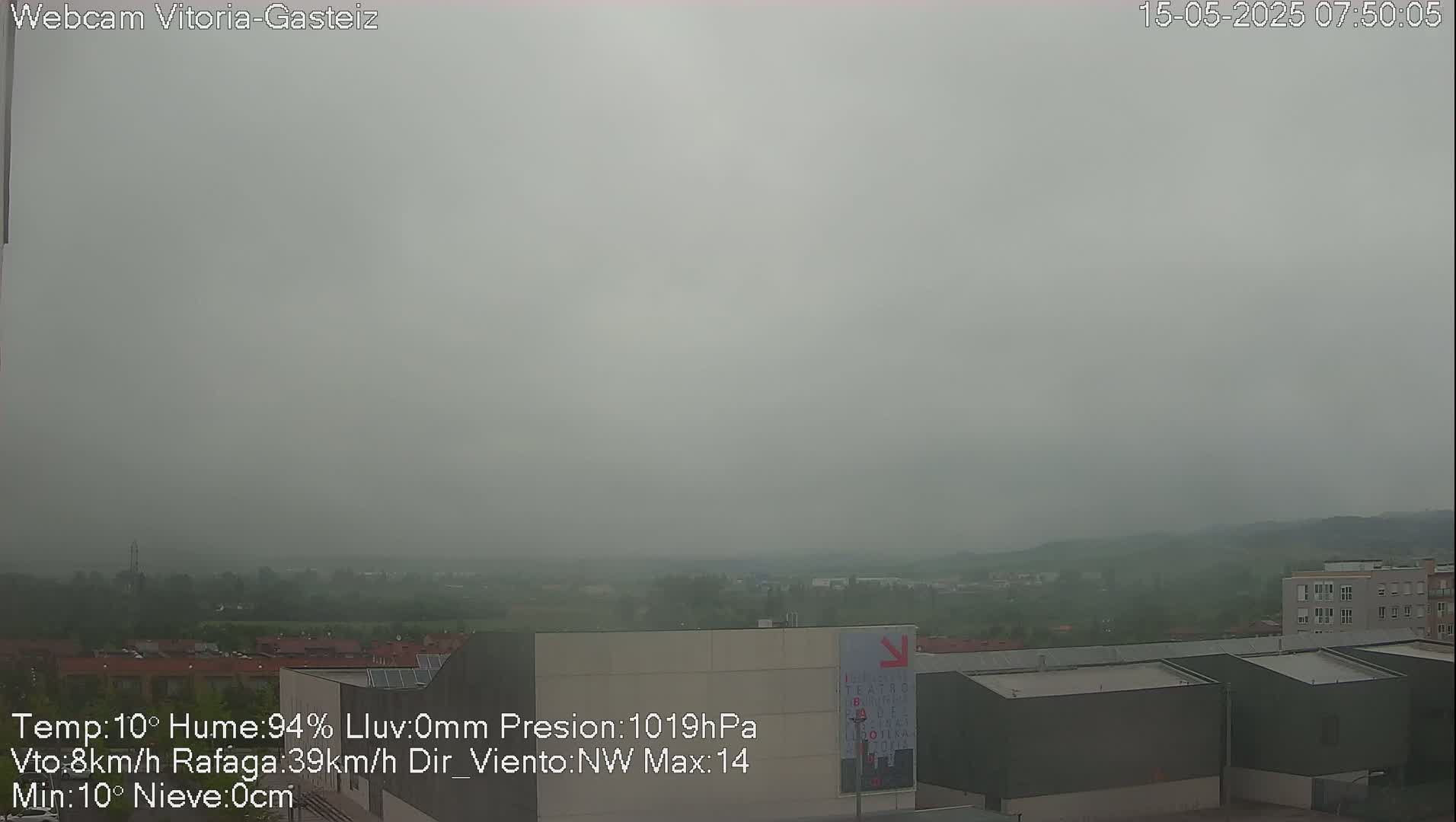 Gorbea Mount & Plain from Vitoria-Gasteiz Live Cam - Araba, Basque, Spain