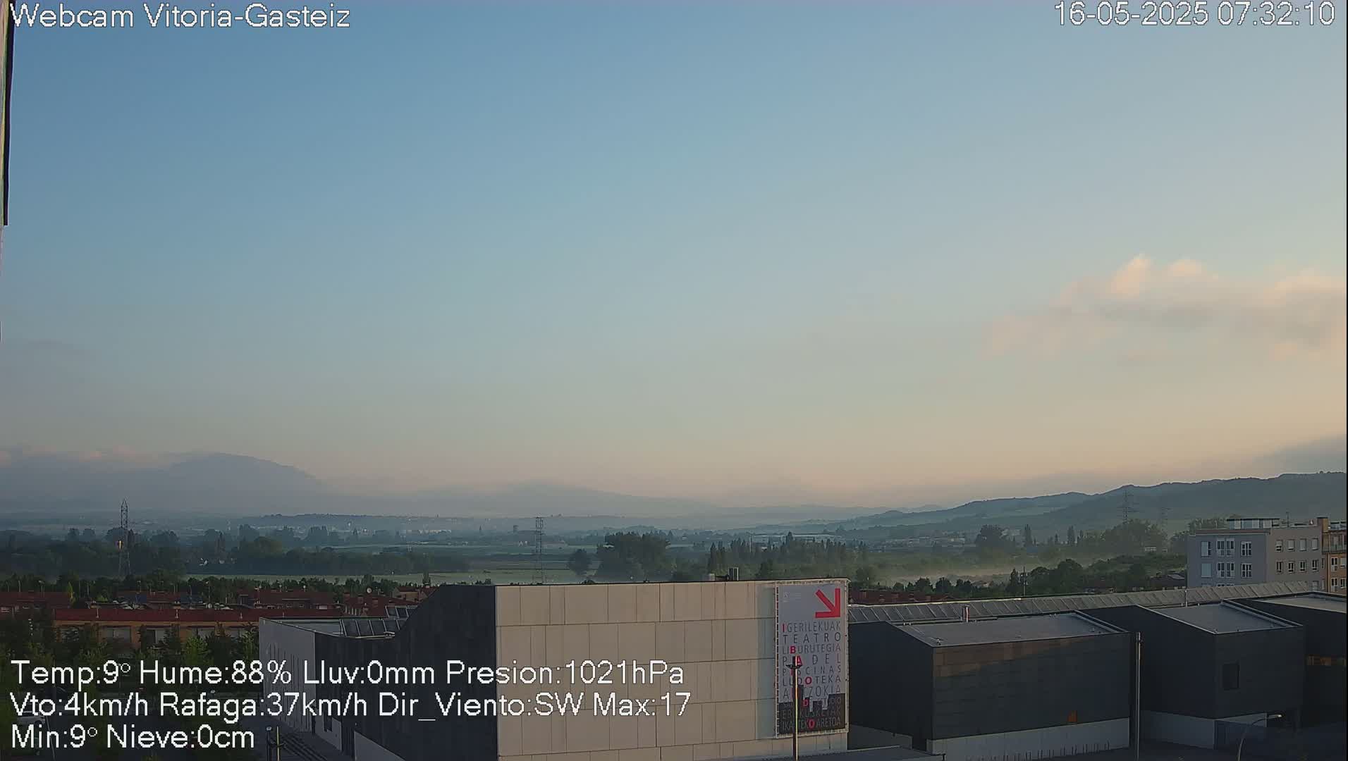 Gorbea Mount & Plain from Vitoria-Gasteiz Live Cam - Araba, Basque, Spain