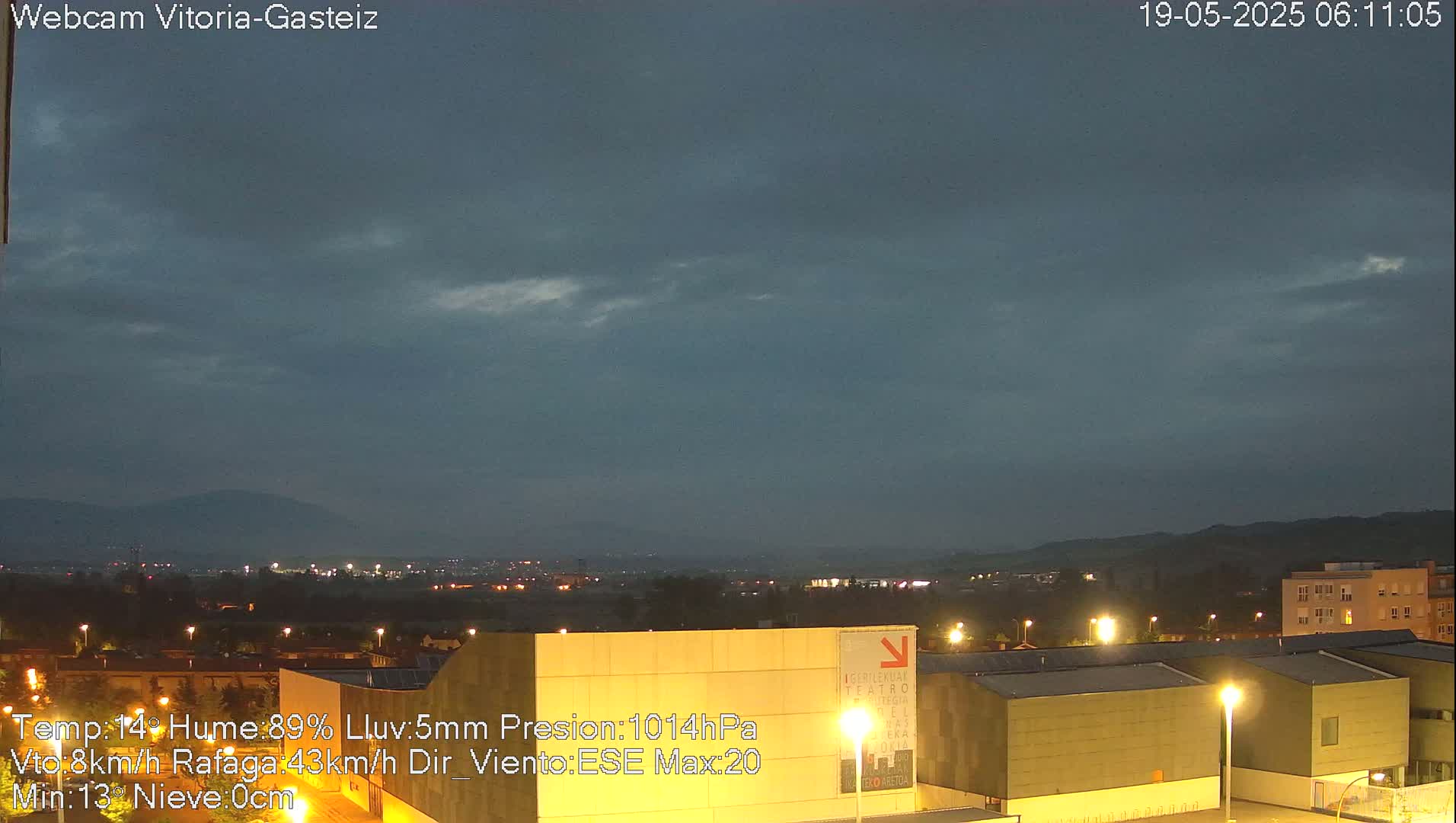 Gorbea Mount & Plain from Vitoria-Gasteiz Live Cam - Araba, Basque, Spain