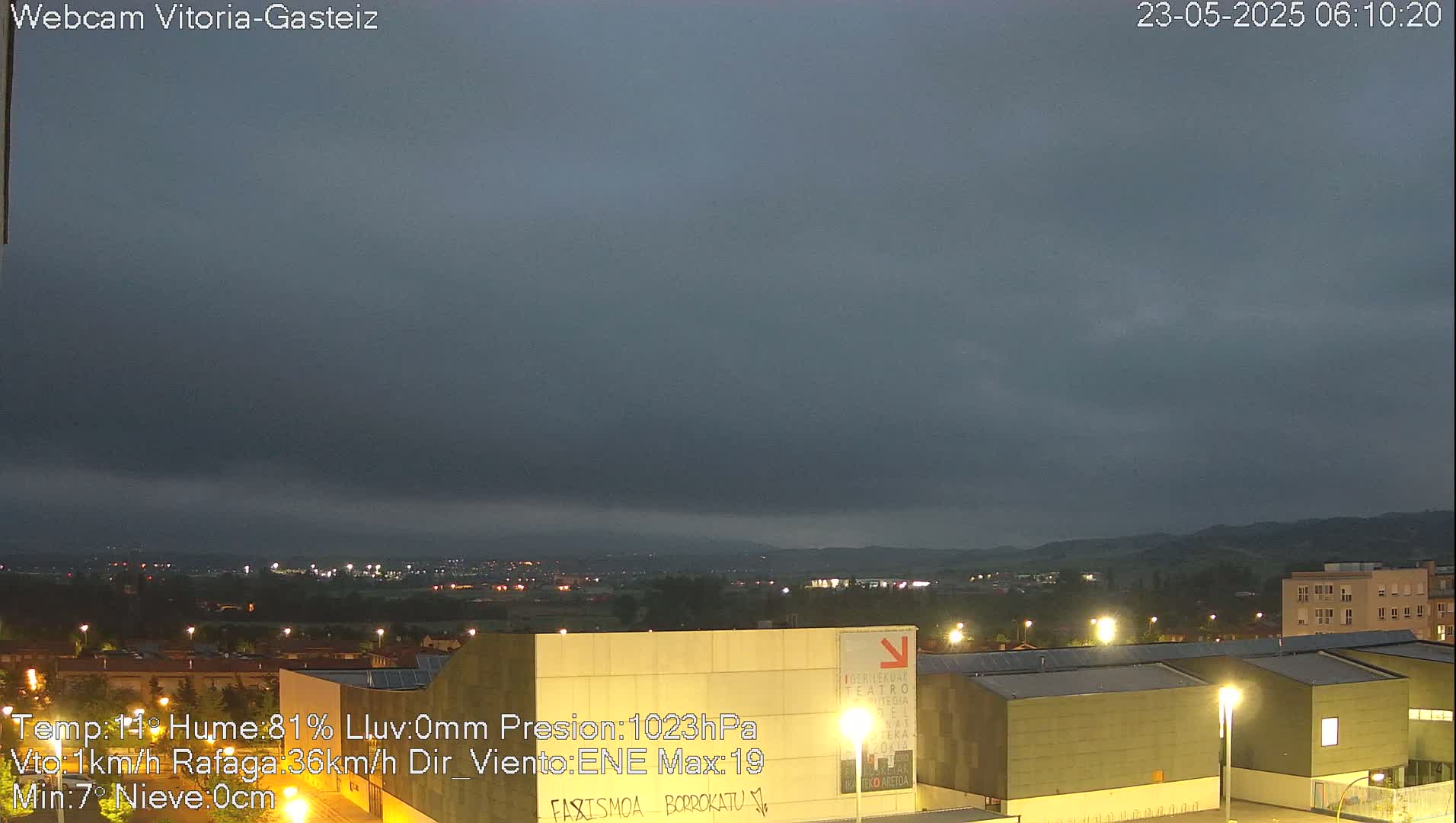 Gorbea Mount & Plain from Vitoria-Gasteiz Live Cam - Araba, Basque, Spain