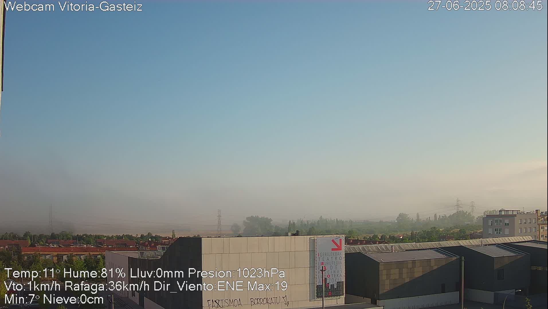 Gorbea Mount & Plain from Vitoria-Gasteiz Live Cam - Araba, Basque, Spain