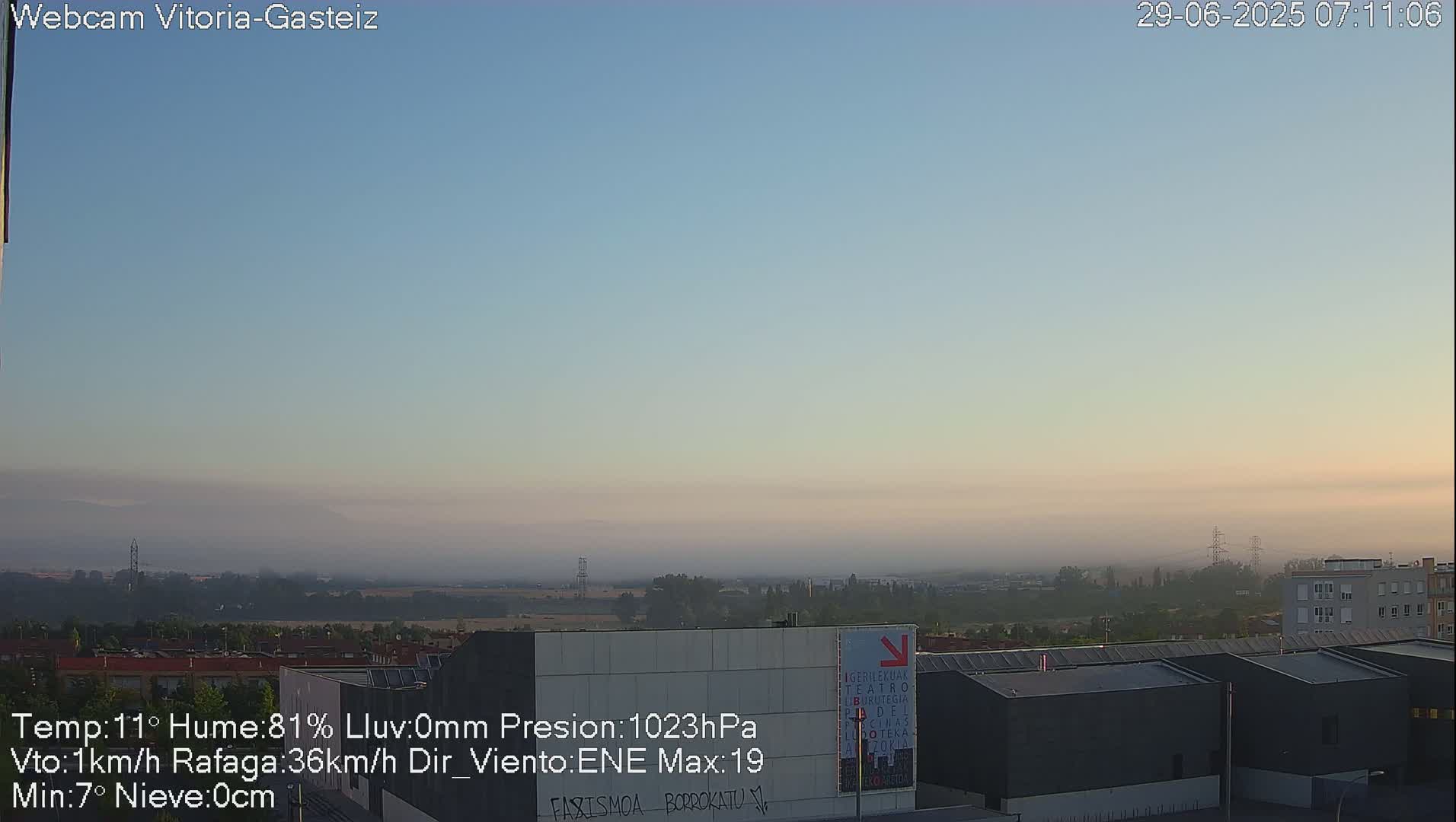 Gorbea Mount & Plain from Vitoria-Gasteiz Live Cam - Araba, Basque, Spain