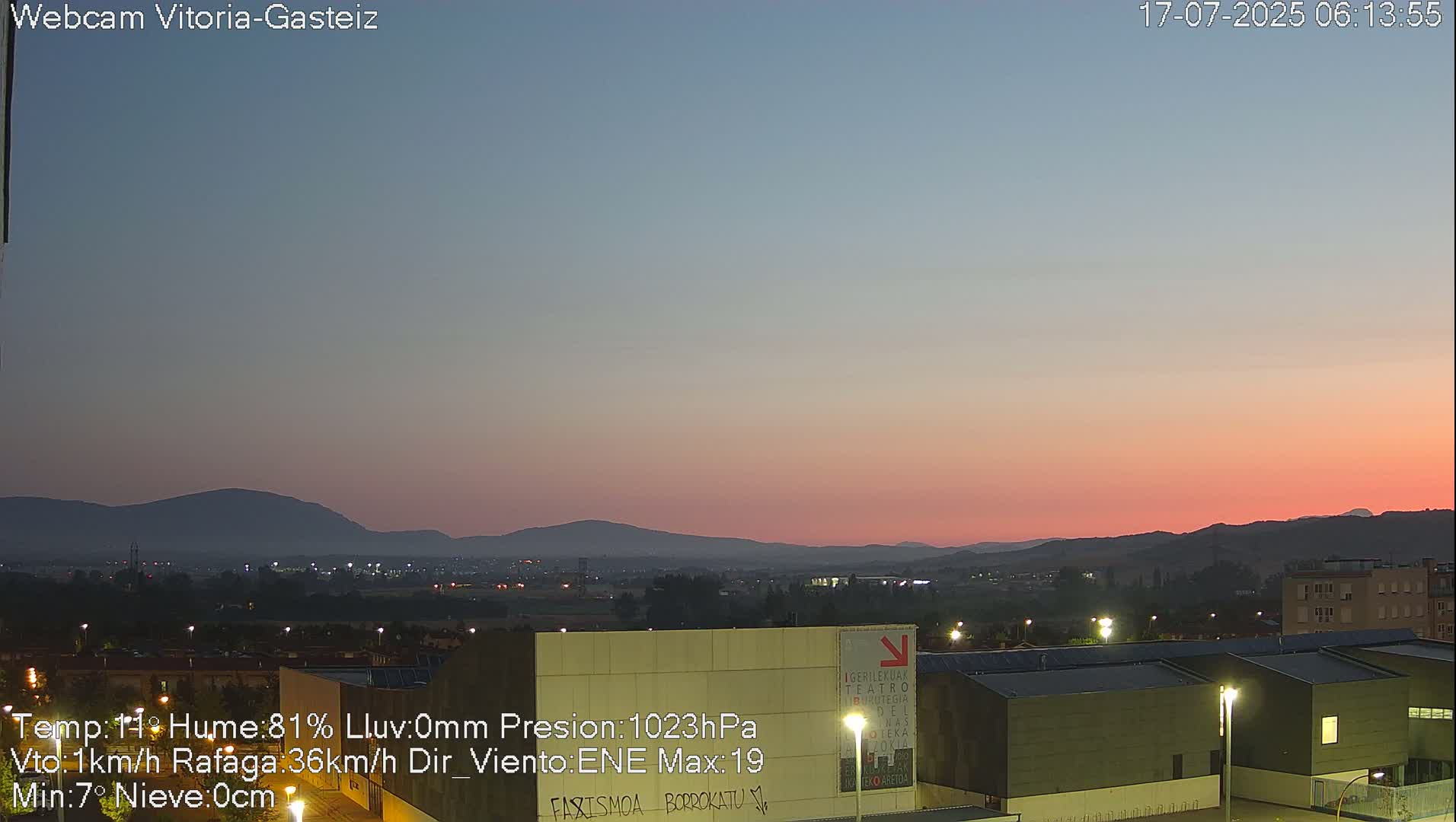 Gorbea Mount & Plain from Vitoria-Gasteiz Live Cam - Araba, Basque, Spain