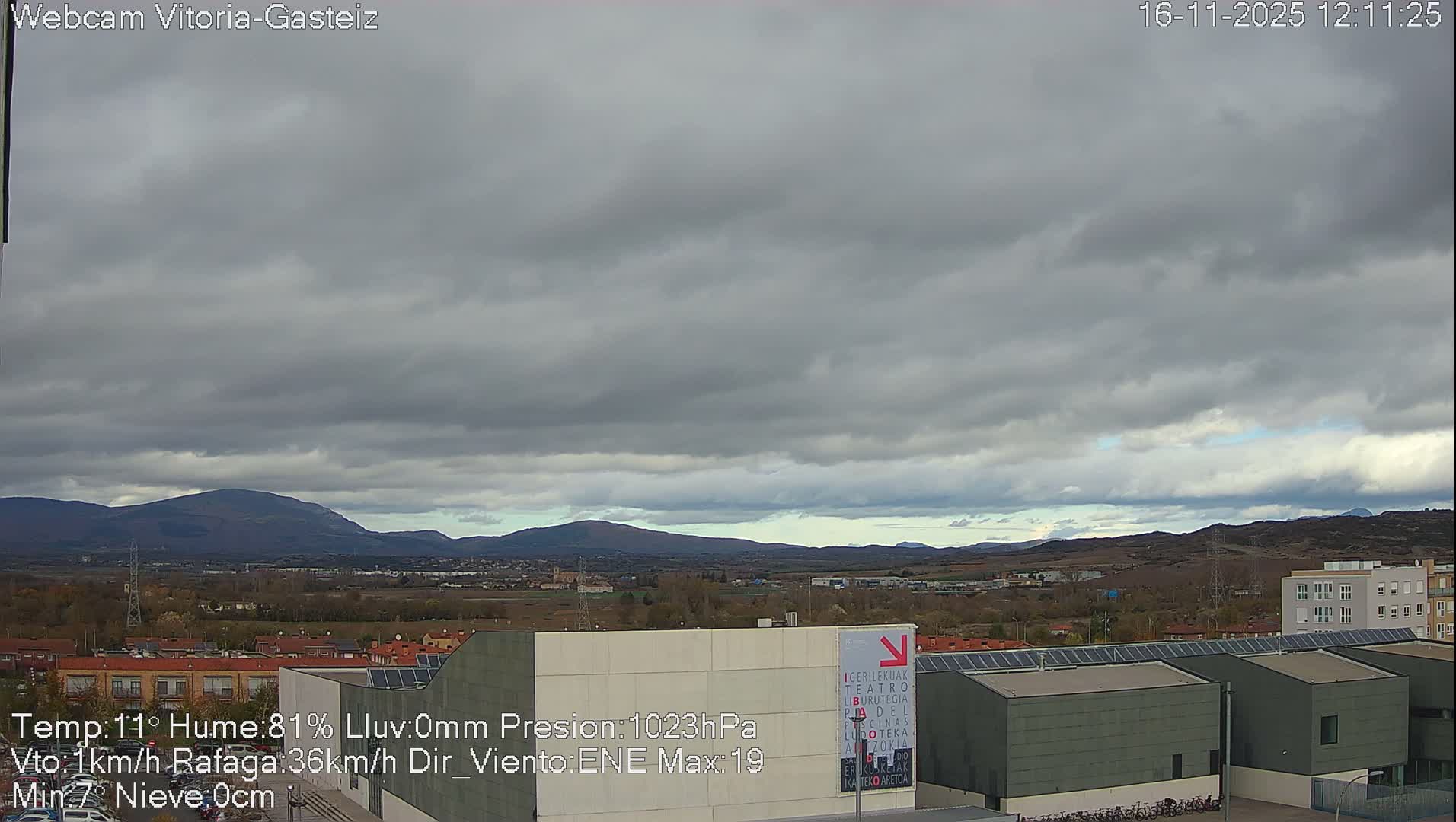 Gorbea Mount & Plain from Vitoria-Gasteiz Live Cam - Araba, Basque, Spain